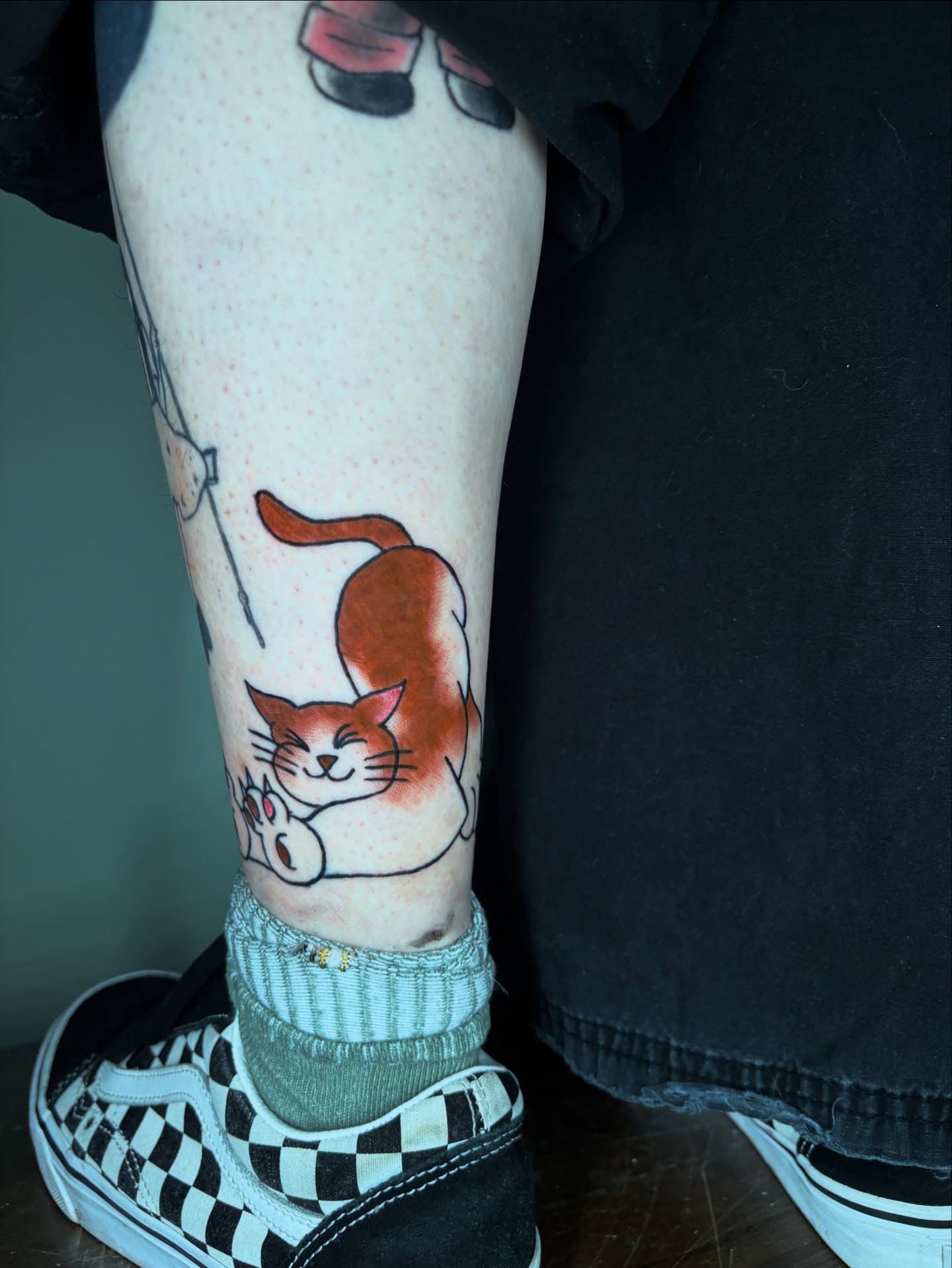 Cat dotwork tattoo on the forearm by Gabe Rosen