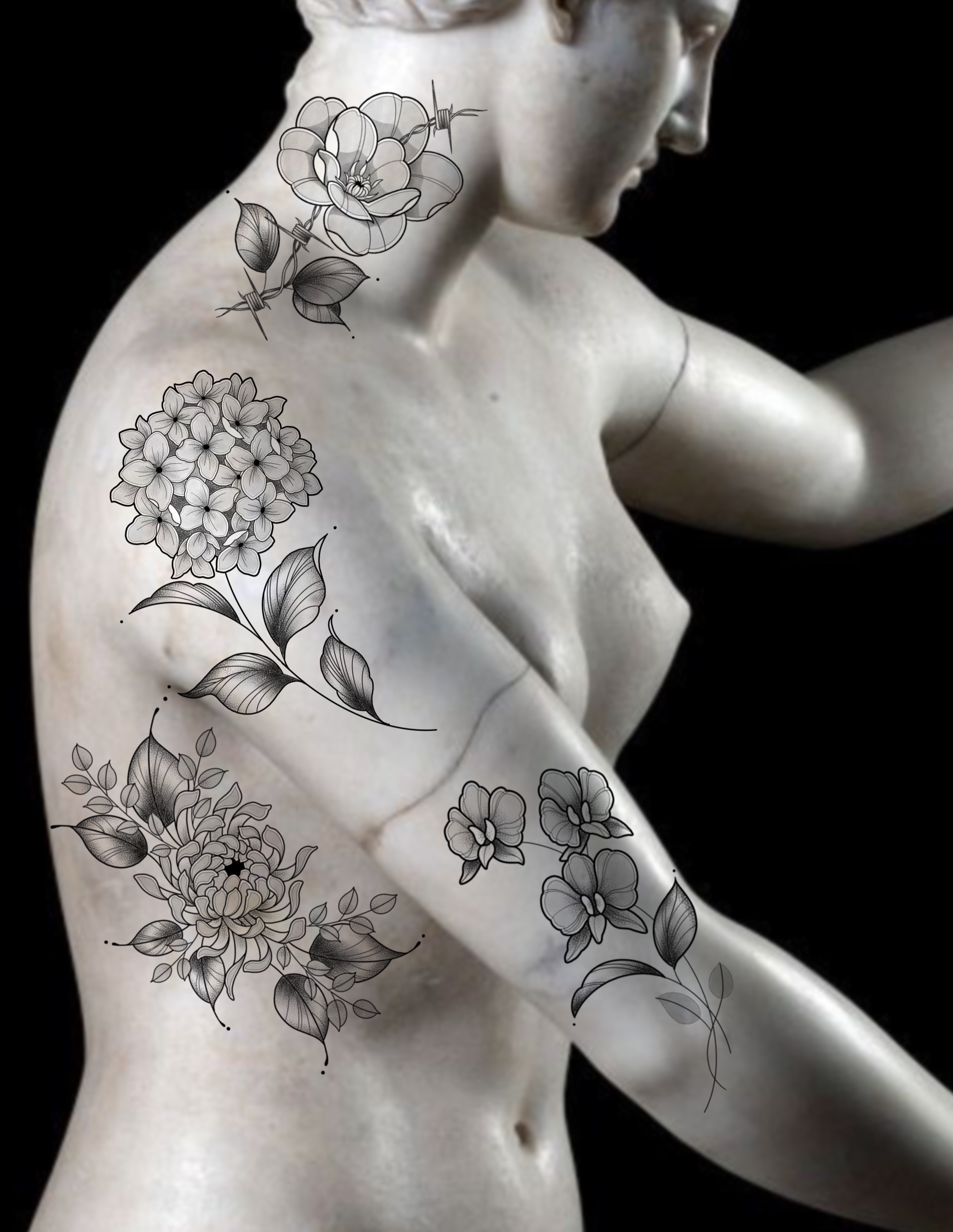 Tattoo by @bria.tattoos — black_and_grey