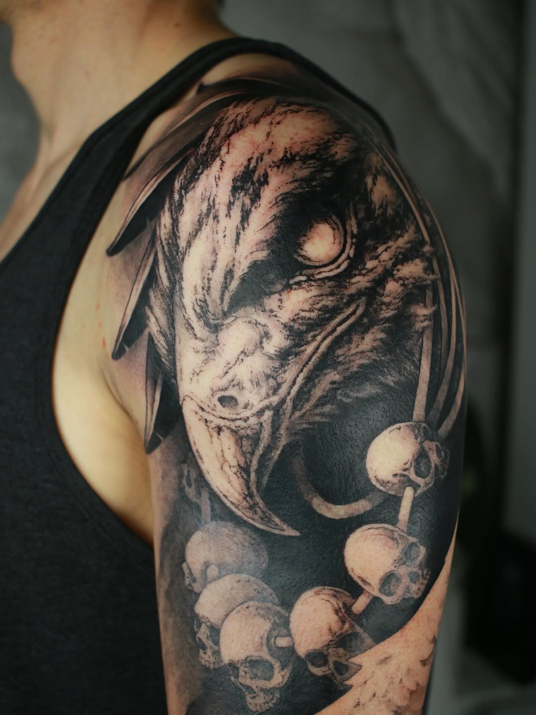 Tattoo by @hollowpriest — realism, black_and_grey