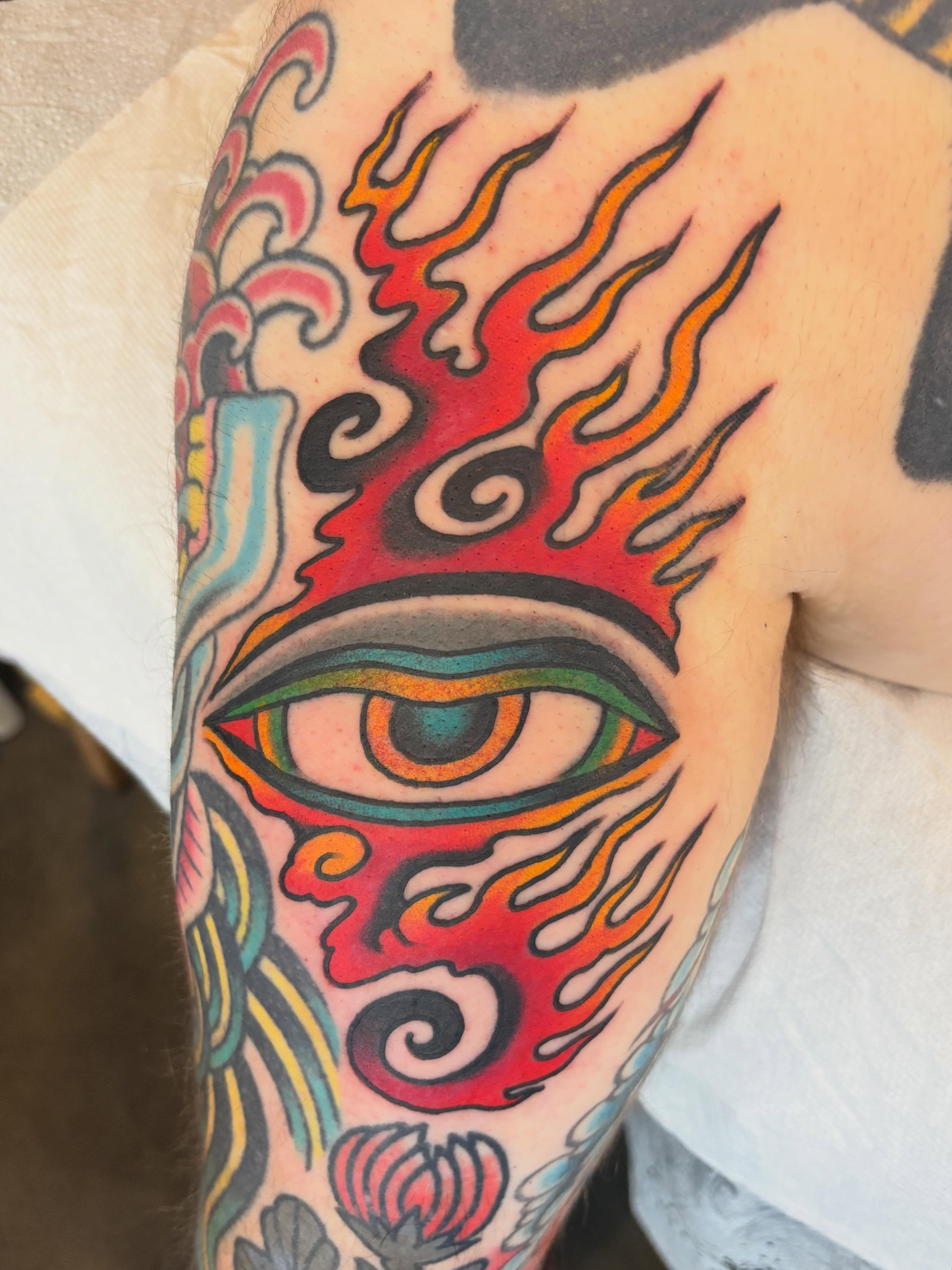Tattoo by @mason_montgomery — american_traditional, new_school