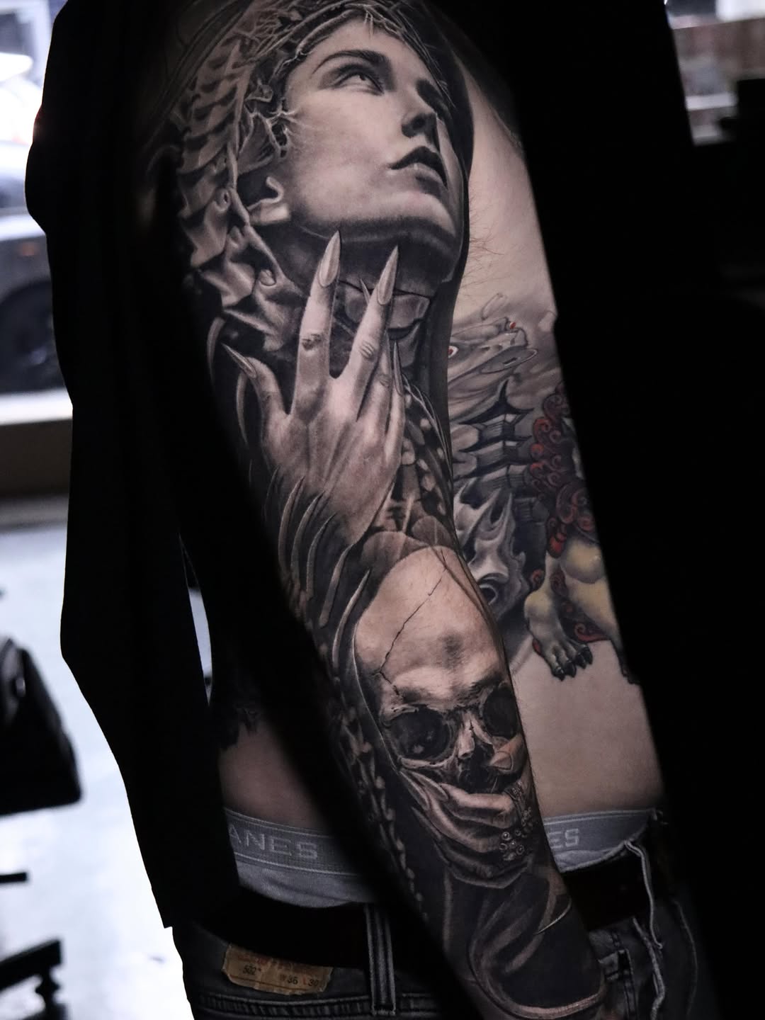 Tattoo by @crisp_ink — realism, black_and_grey