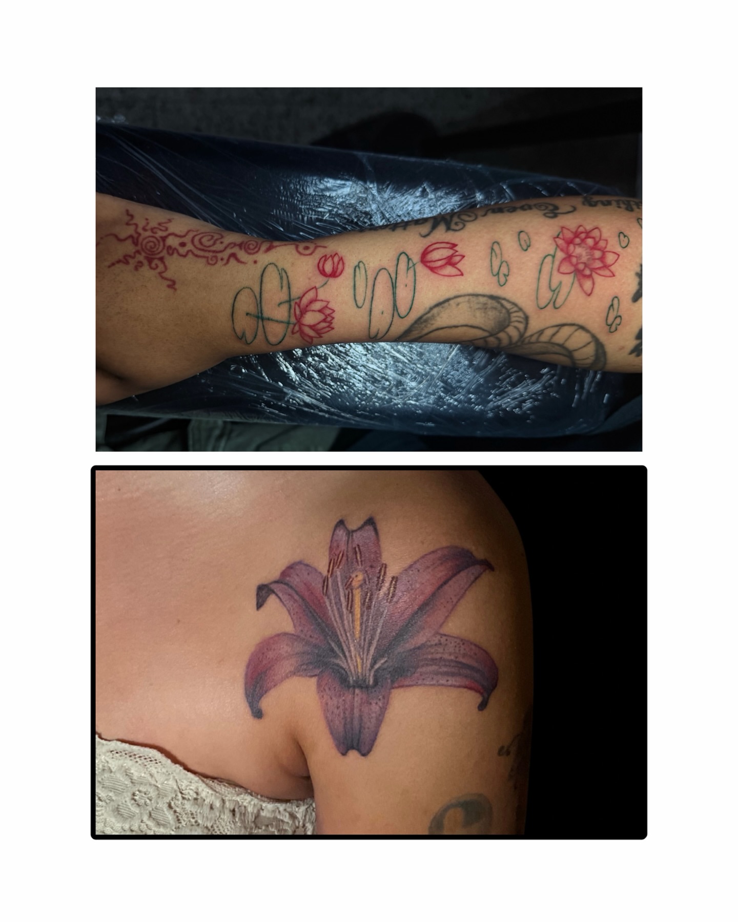Lily realism tattoo on the shoulder by Las Vegas Artist π©π½βπ¨