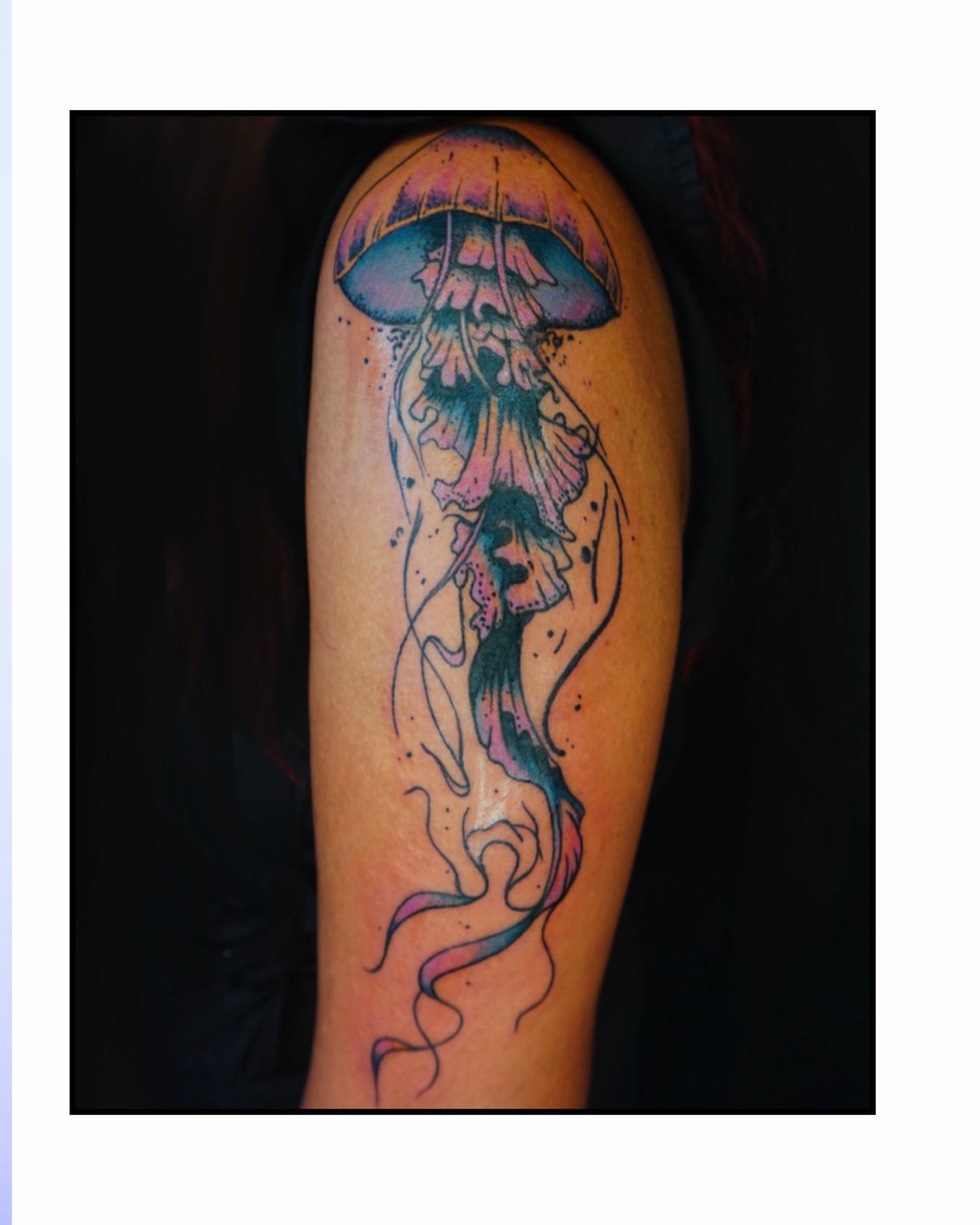 Jellyfish watercolor tattoo on the forearm by Las Vegas Artist π©π½βπ¨