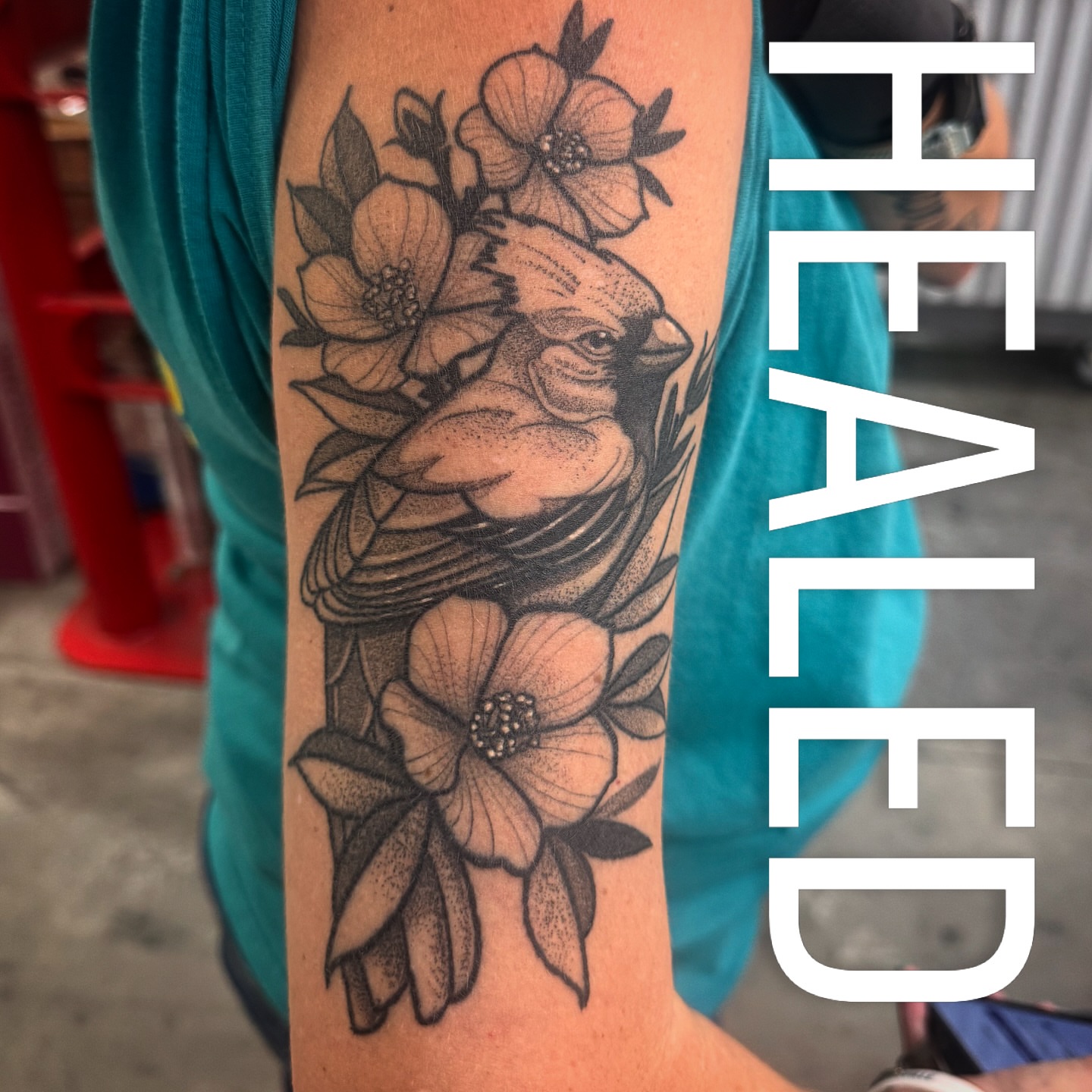 Tattoo by @adam.tattoos — dotwork, realism
