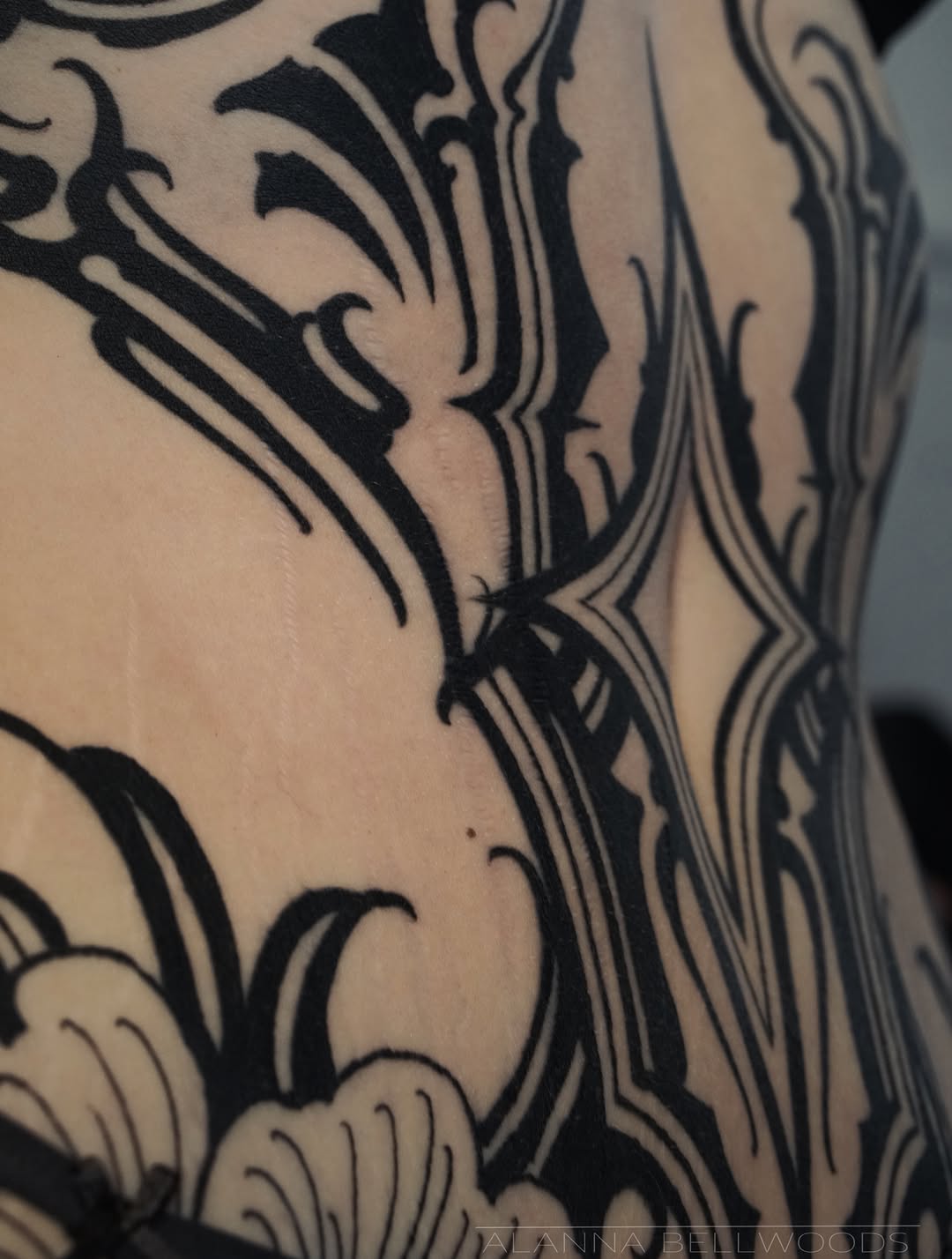 Tattoo by @alannabellwoods — blackwork, ornamental