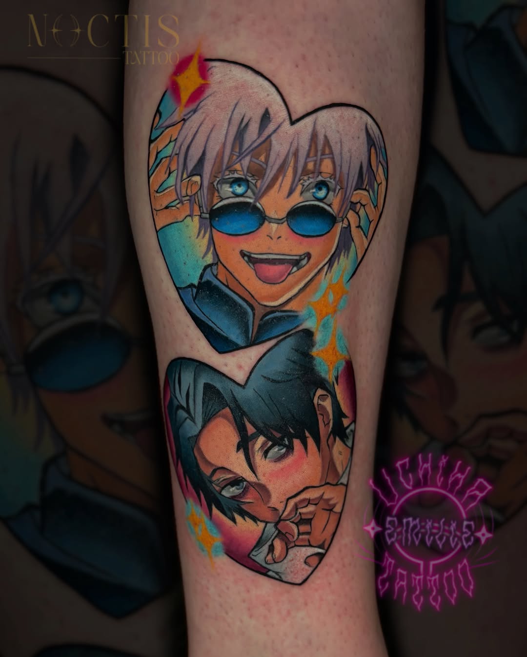 Anime characters anime tattoo on the forearm by Emilie Uchiha - Anime Tattoo Artist