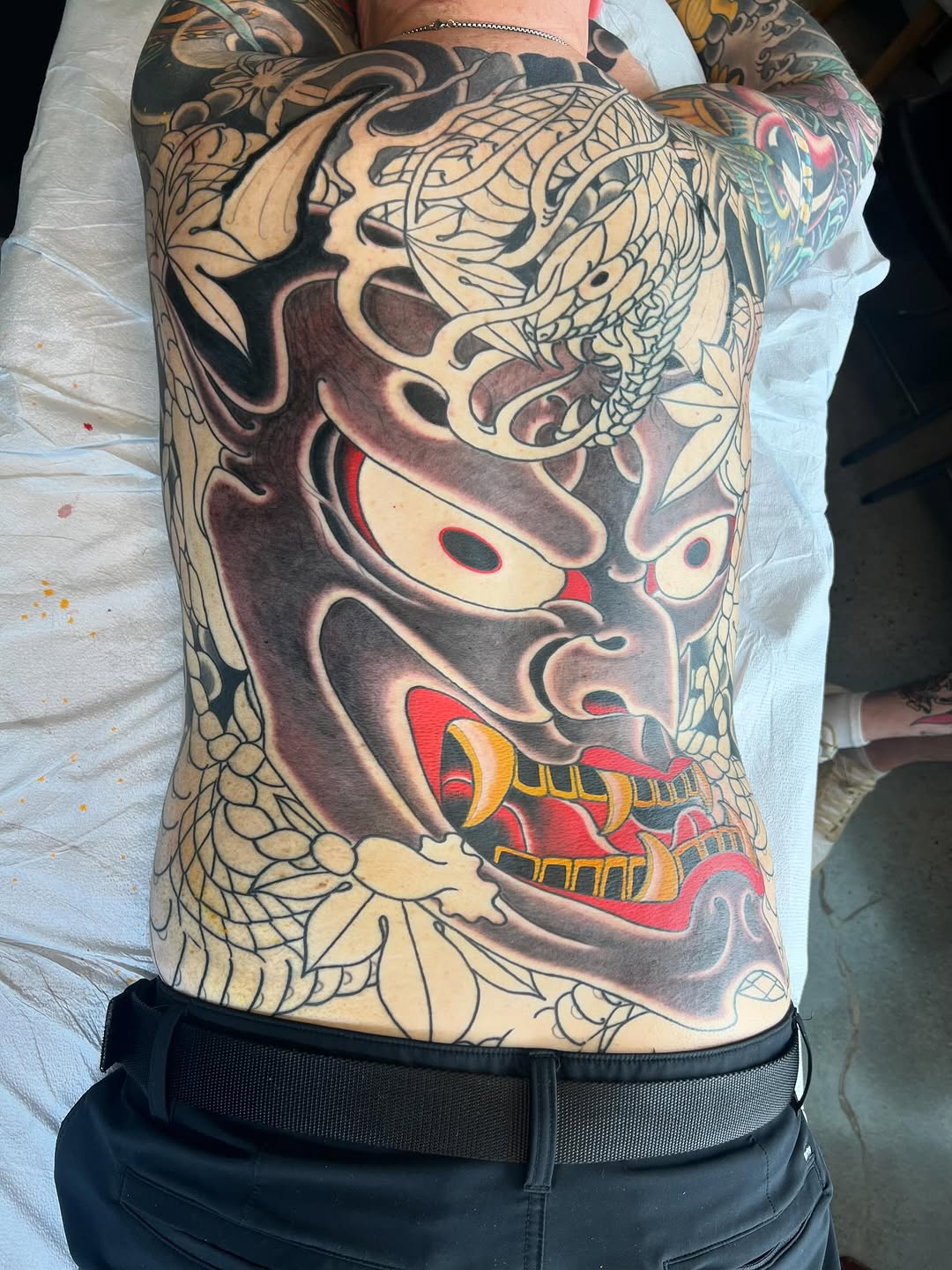 Tattoo by @kayle77 — japanese_irezumi, black_and_grey