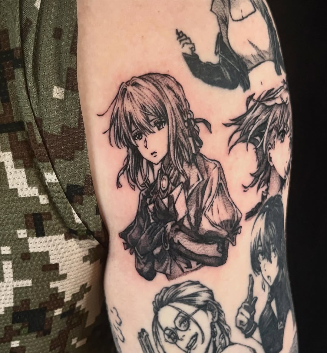 Tattoo by @tattooist_culp — black_and_grey, anime