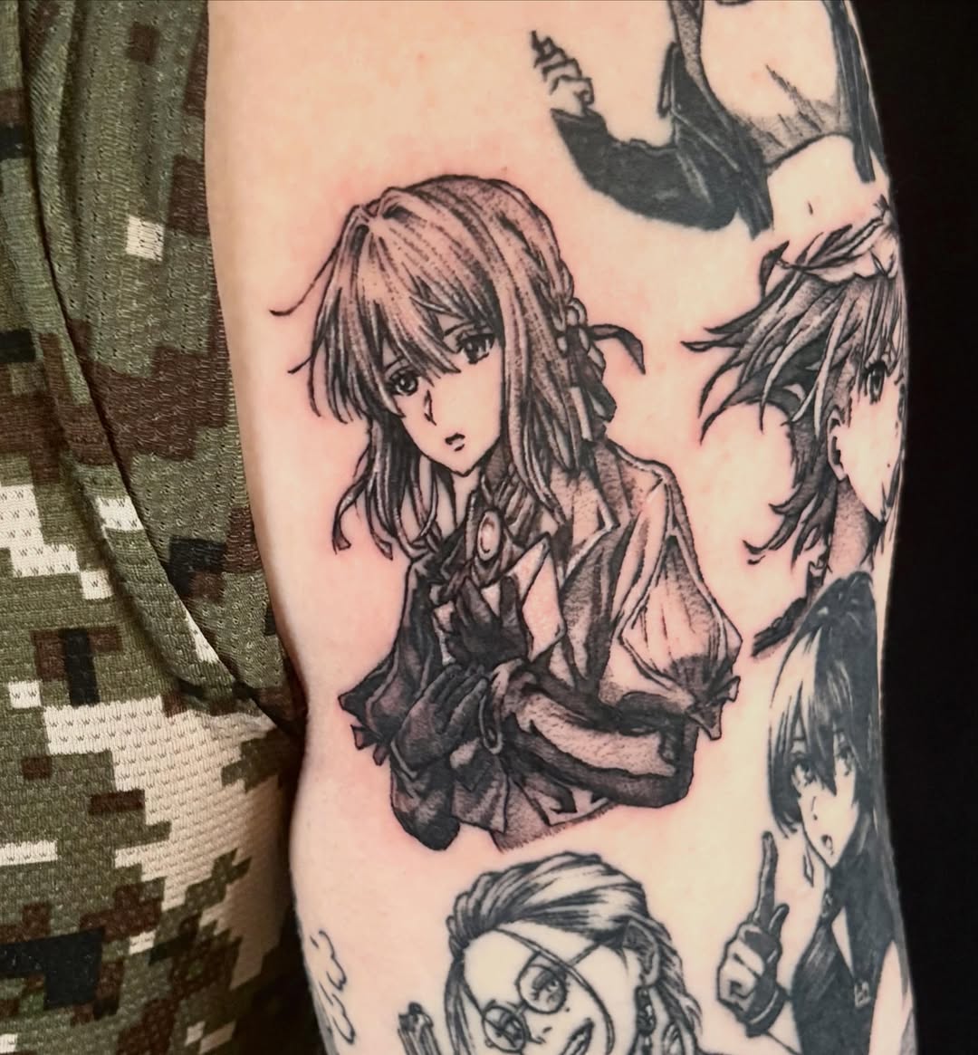 Tattoo by @tattooist_culp — black_and_grey, anime