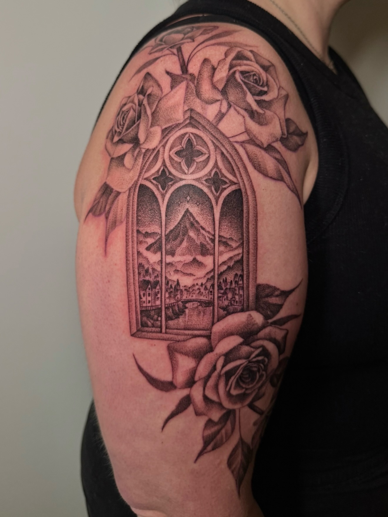 Tattoo by @alyssafazzino — black_and_grey, realism