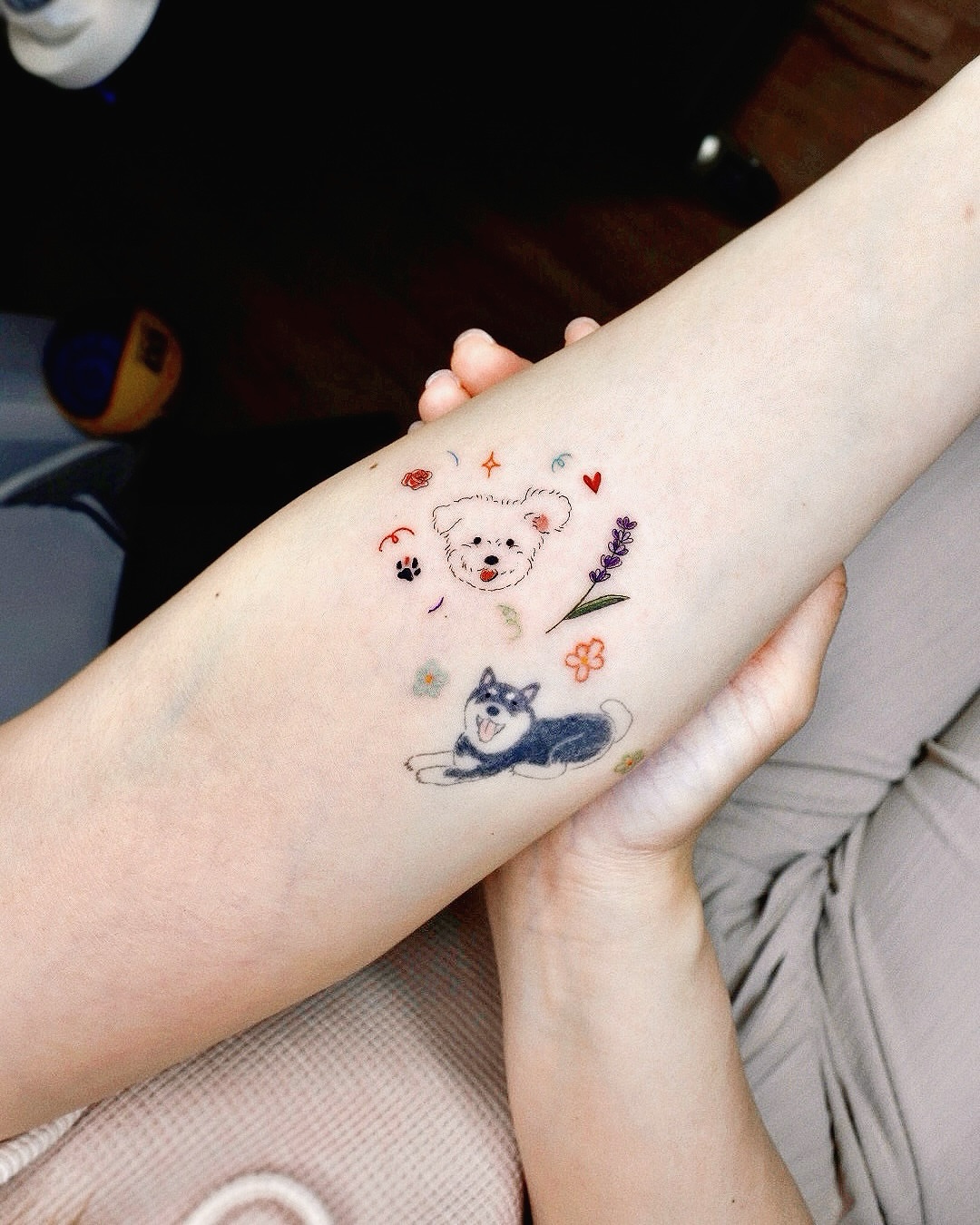 Tattoo by @broccoli_tattooer — dotwork, watercolor