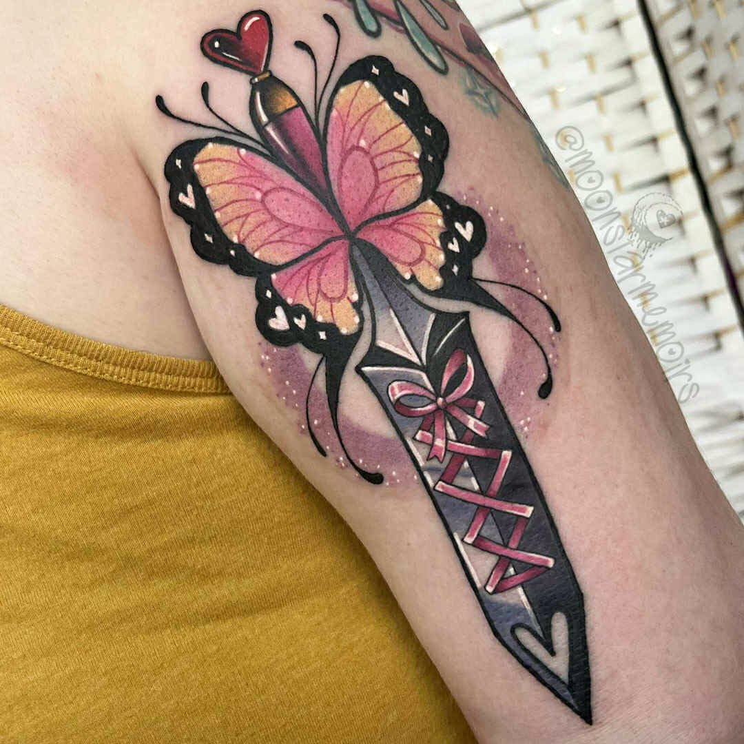 Tattoo by @moonstarmemoirs โ american_traditional, watercolor