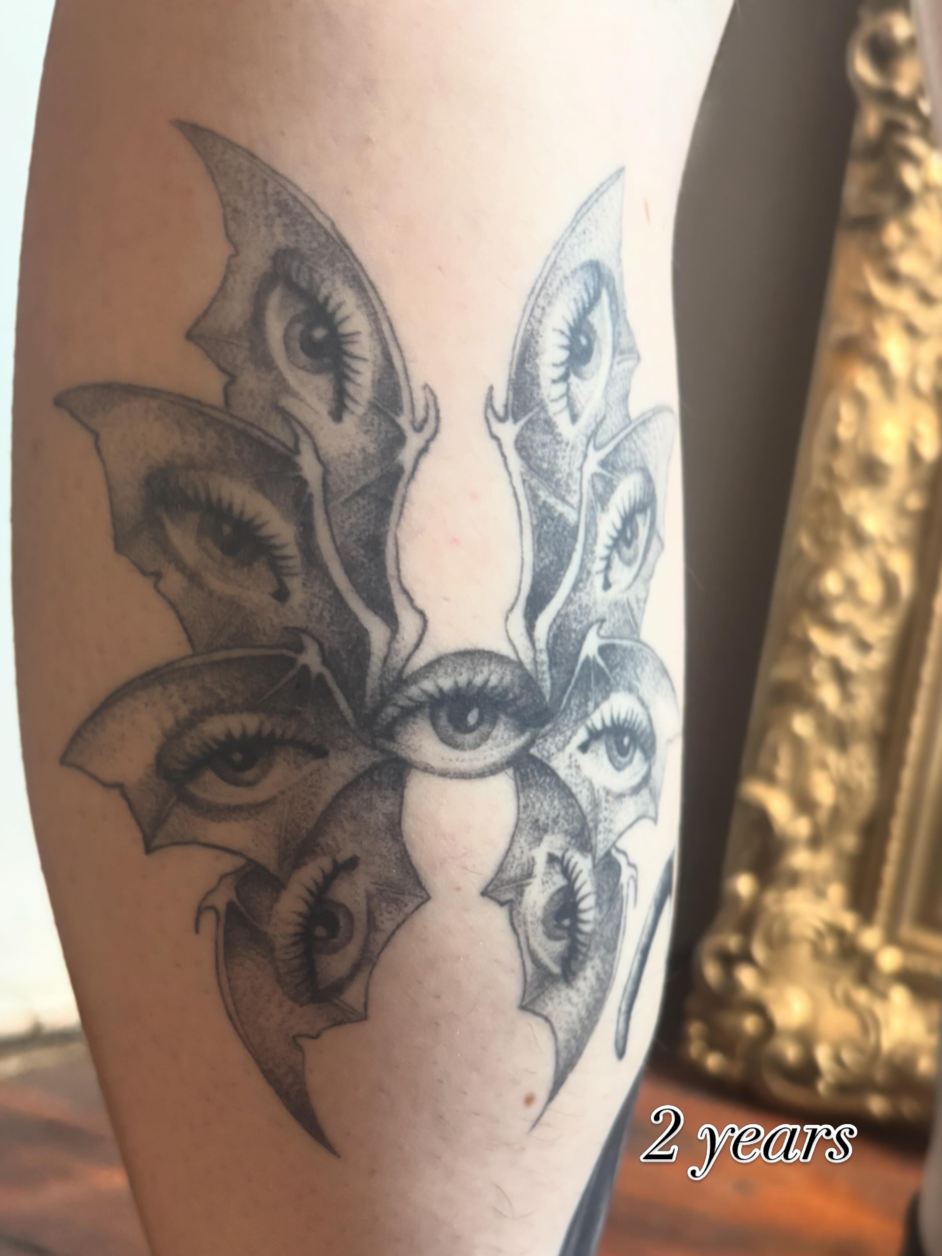 Eye dotwork tattoo on the forearm by Cassandra Colleen