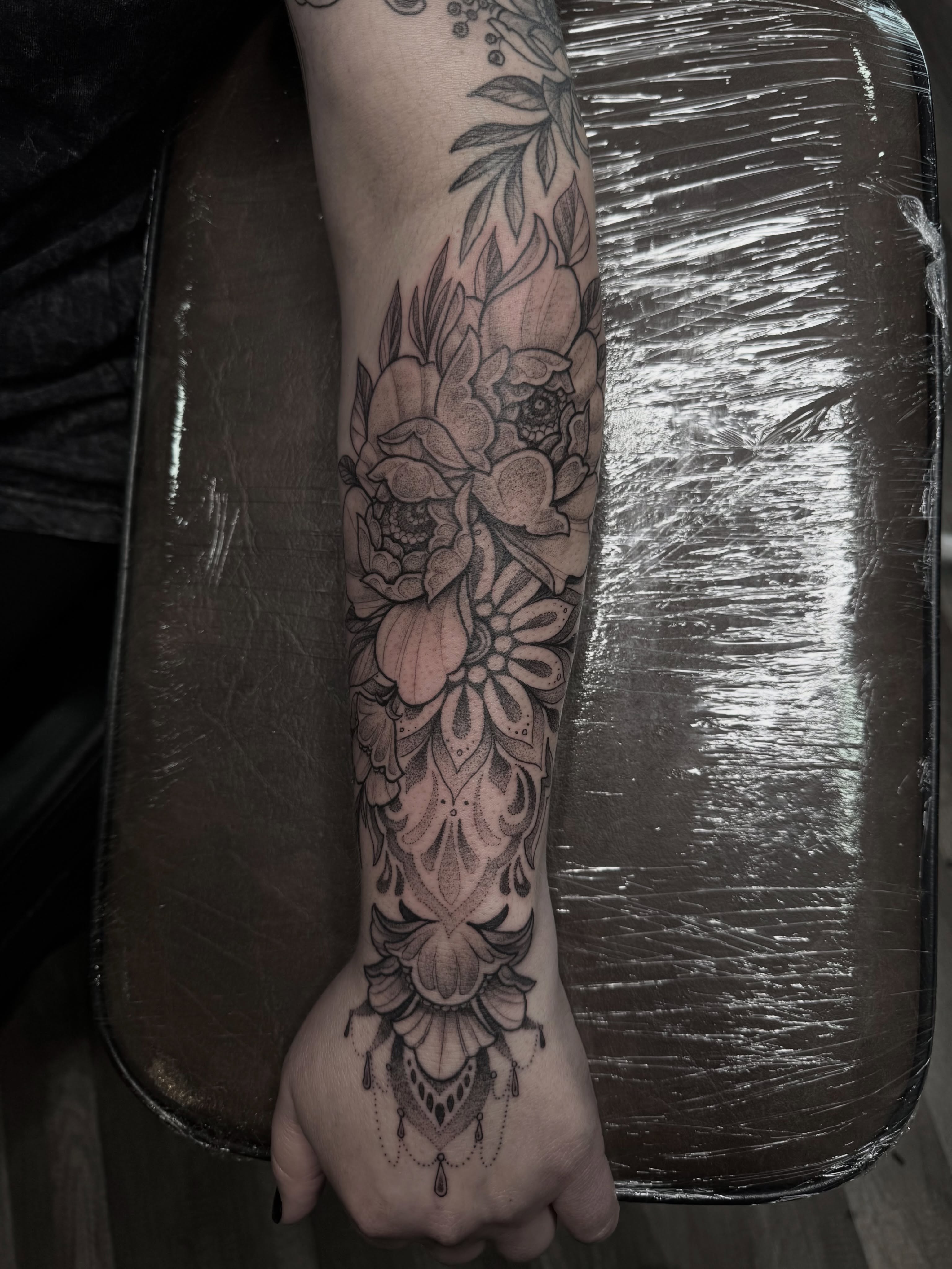 Tattoo by @fragiledagger — dotwork, black_and_grey