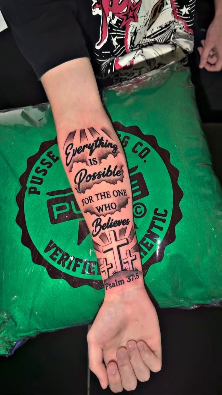 Tattoo by @inkfromtyyland — lettering_script, black_and_grey