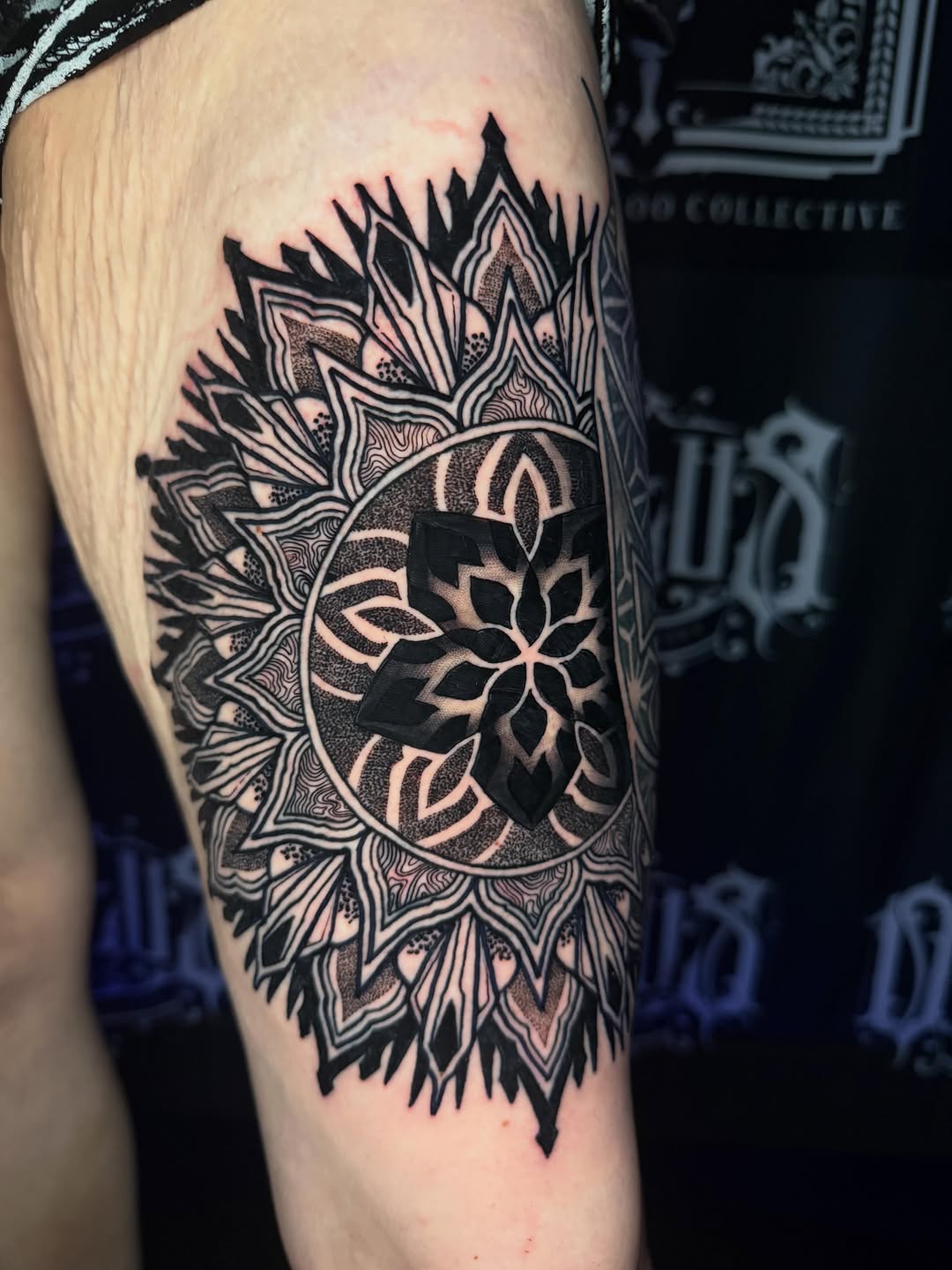 Tattoo by @goose_tattoos โ geometric, dotwork