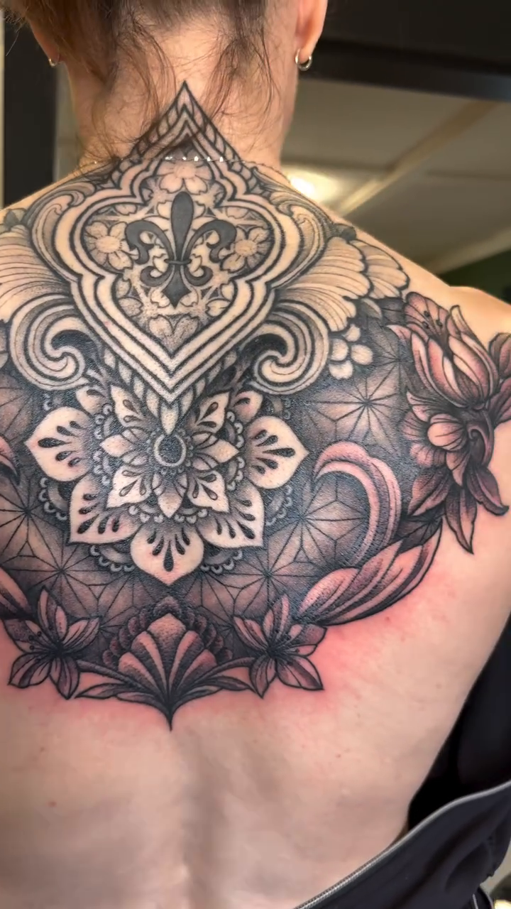 Tattoo by @beccadoodletattoos — black_and_grey, ornamental