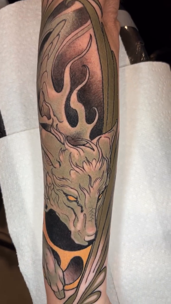 Tattoo by @aarontattooist — japanese_irezumi, black_and_grey