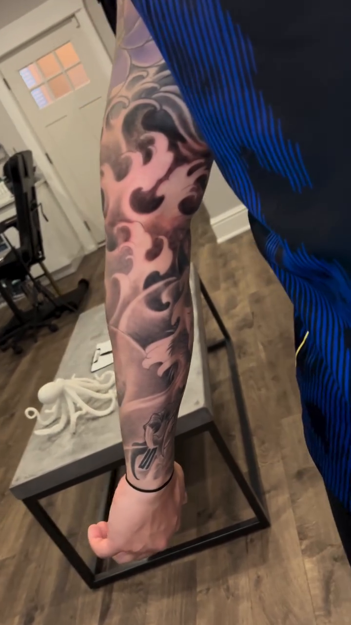 Tattoo by @marvinsilvatattoo — japanese_irezumi, black_and_grey