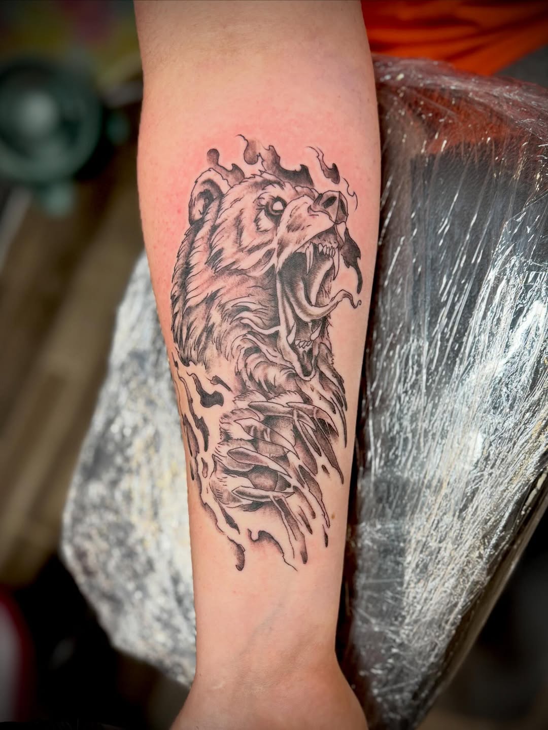 Tattoo by @sparkles_tattoos — realism, black_and_grey