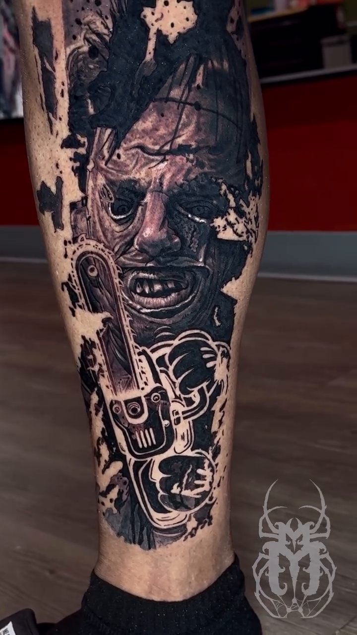 Tattoo by @maverickmayesart — dark_realism, black_and_grey