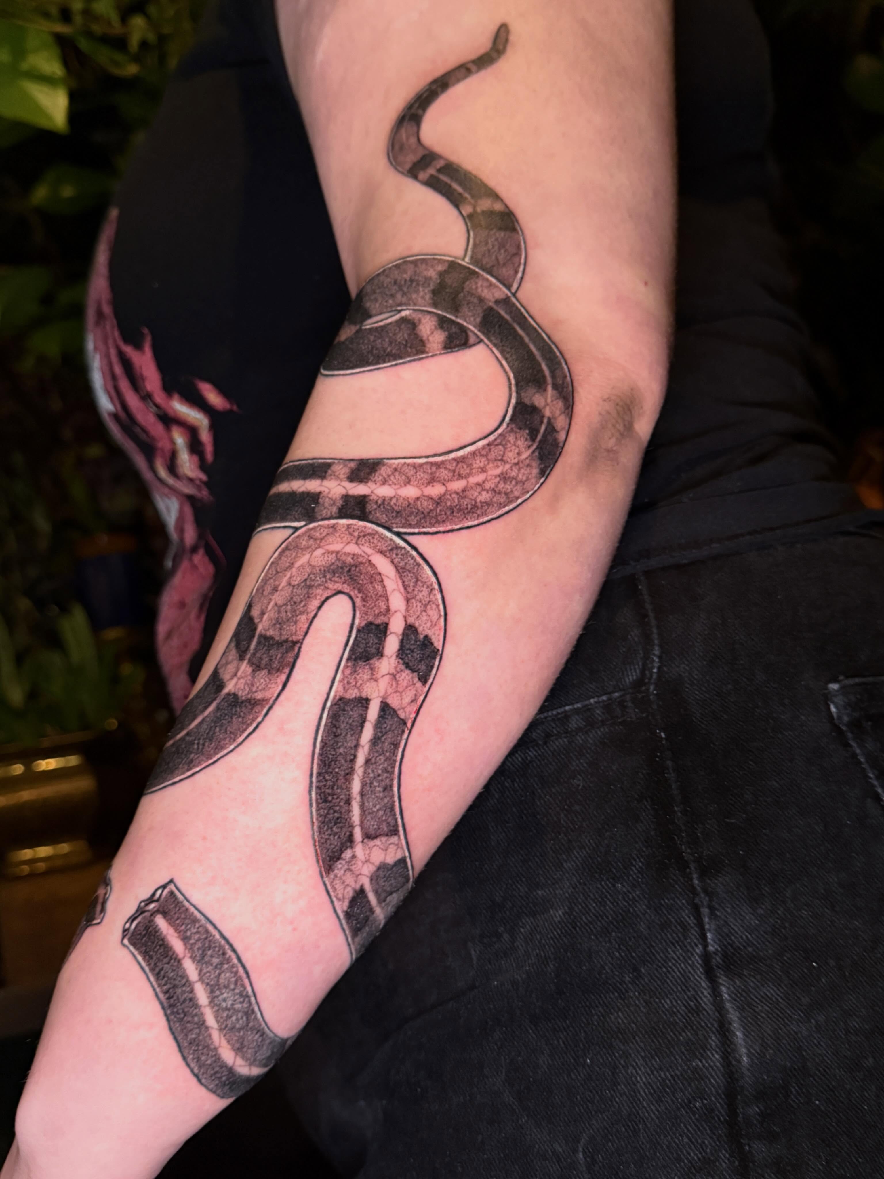 Snake realism tattoo on the forearm by Em ✨PA Tattooer