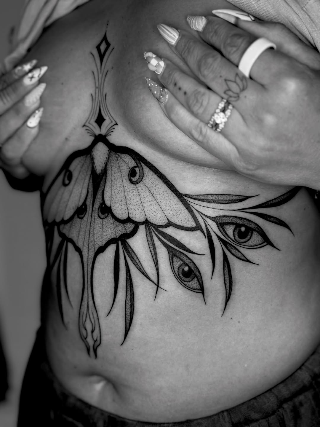 Tattoo by @laurenlilliantattoo — black_and_grey, ornamental
