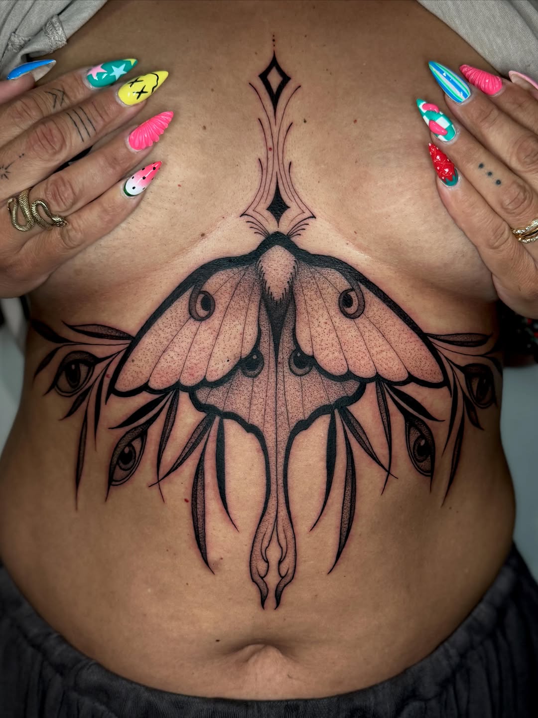 Tattoo by @laurenlilliantattoo — black_and_grey, dotwork