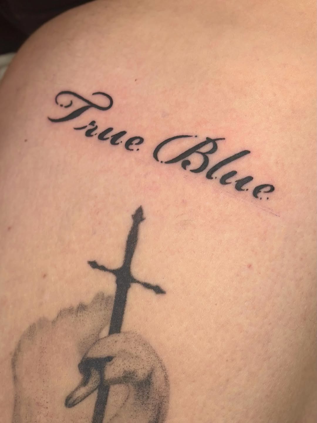 Tattoo by @laikatats — lettering_script, black_and_grey