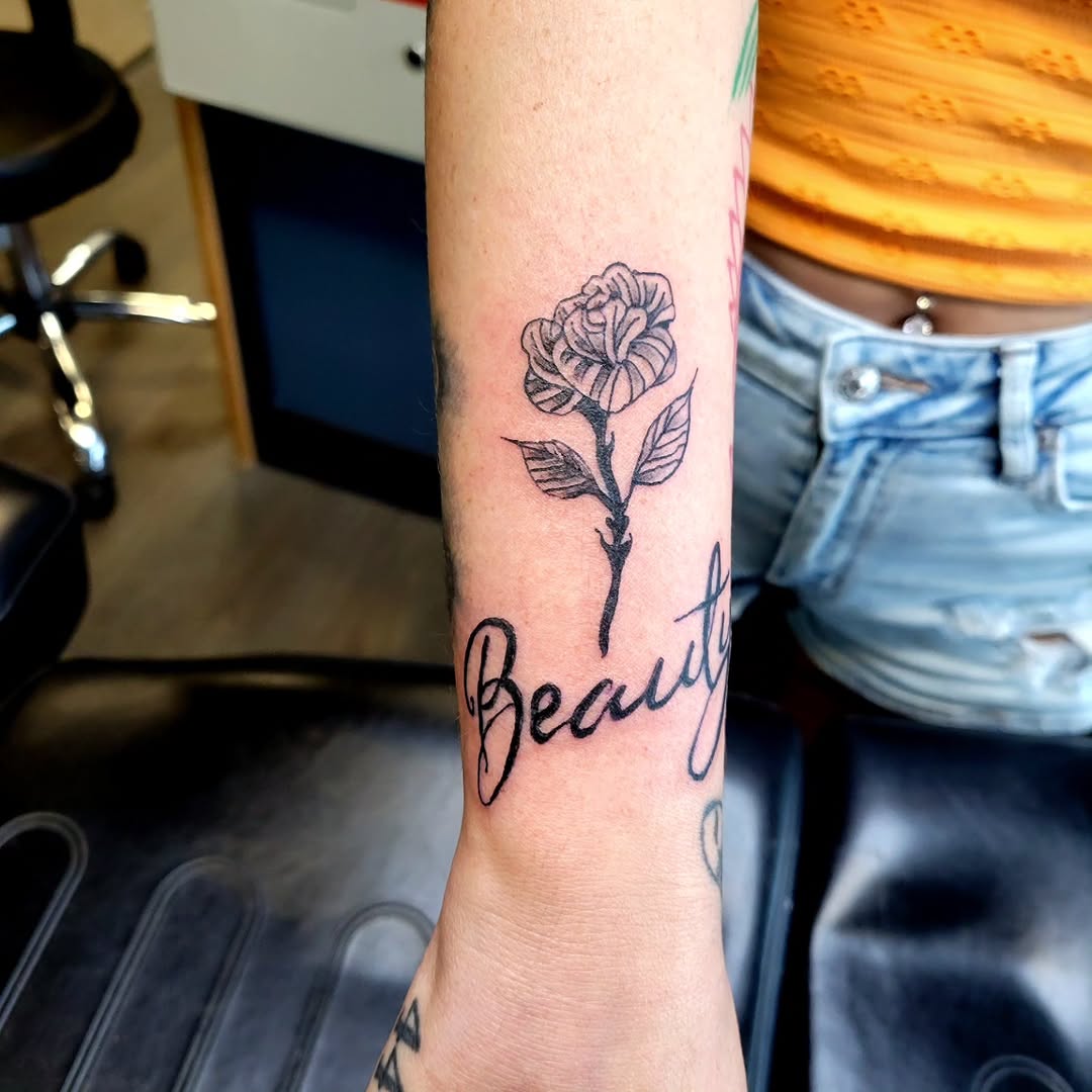 Tattoo by @cryingwoof — fine_line, lettering_script