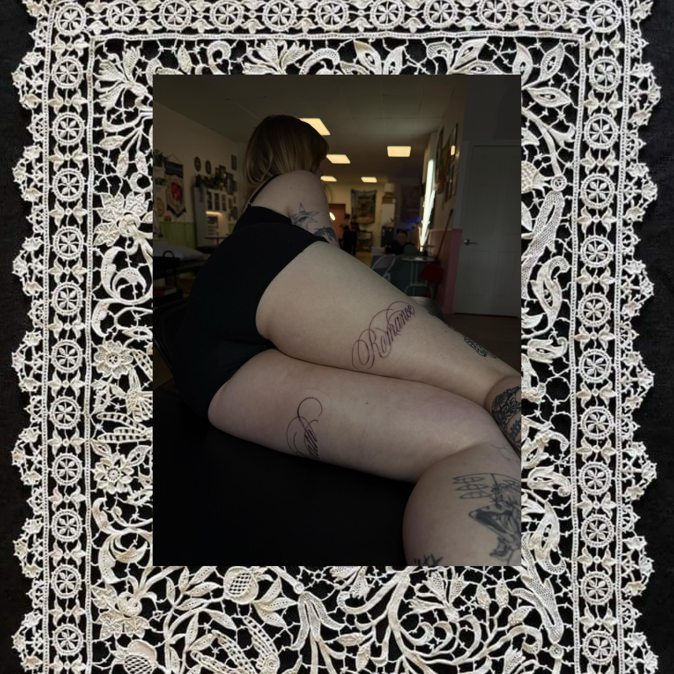 Leg black and grey tattoo on the leg by Rachel ˚⊱🪷⊰˚ 芷若, Des Moines, Iowa