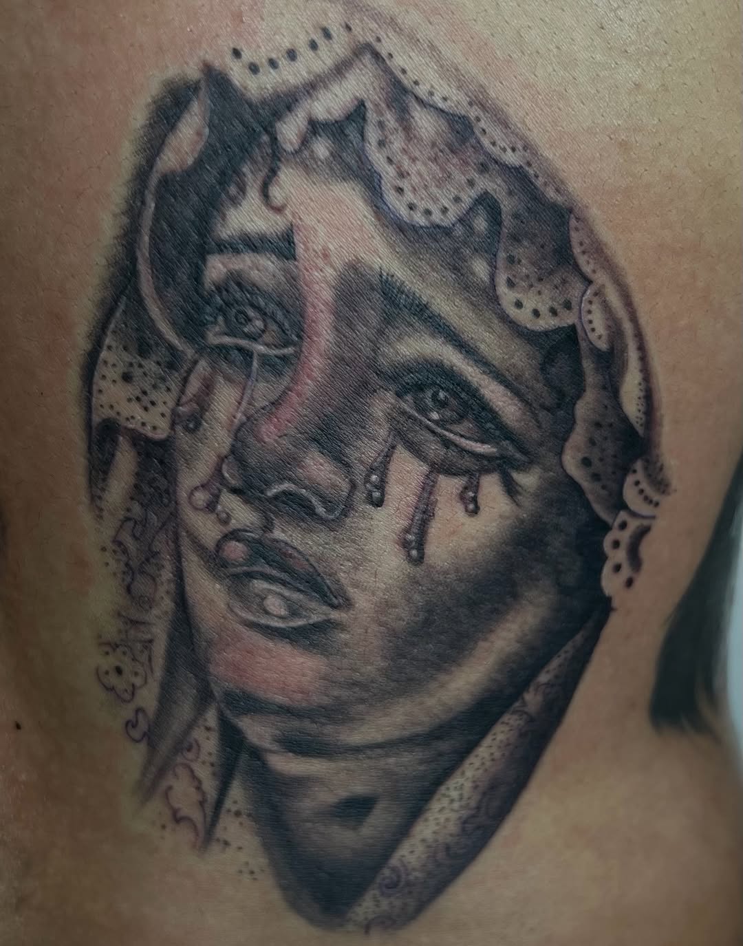 Tattoo by @godqueenkairoh — realism, chicano