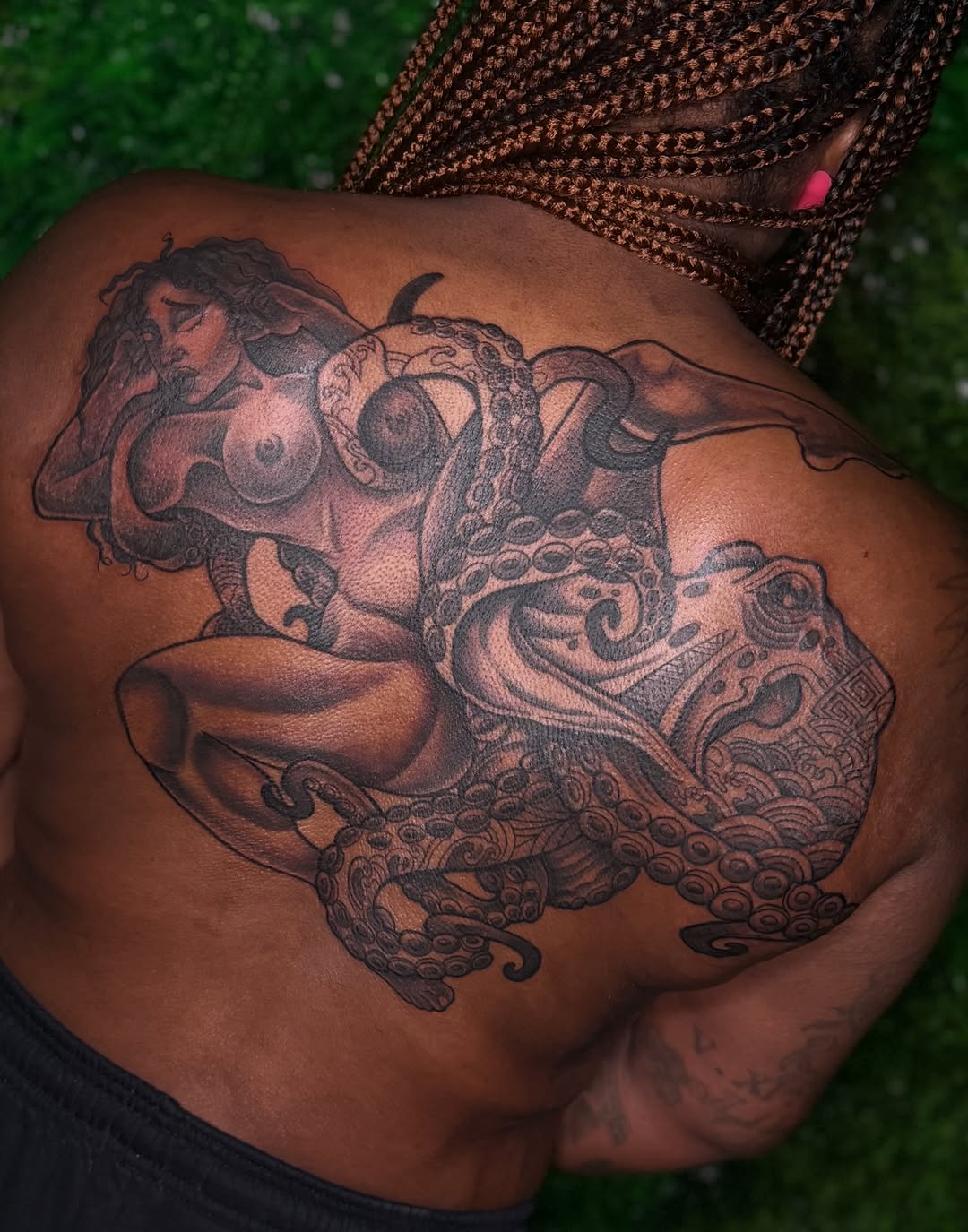 Tattoo by @godqueenkairoh — dark_realism, black_and_grey