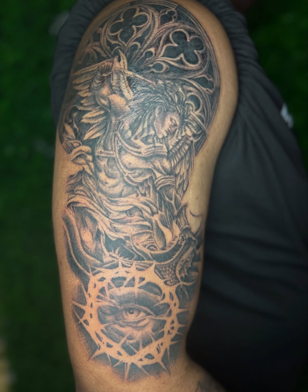 Tattoo by @godqueenkairoh — black_and_grey, realism