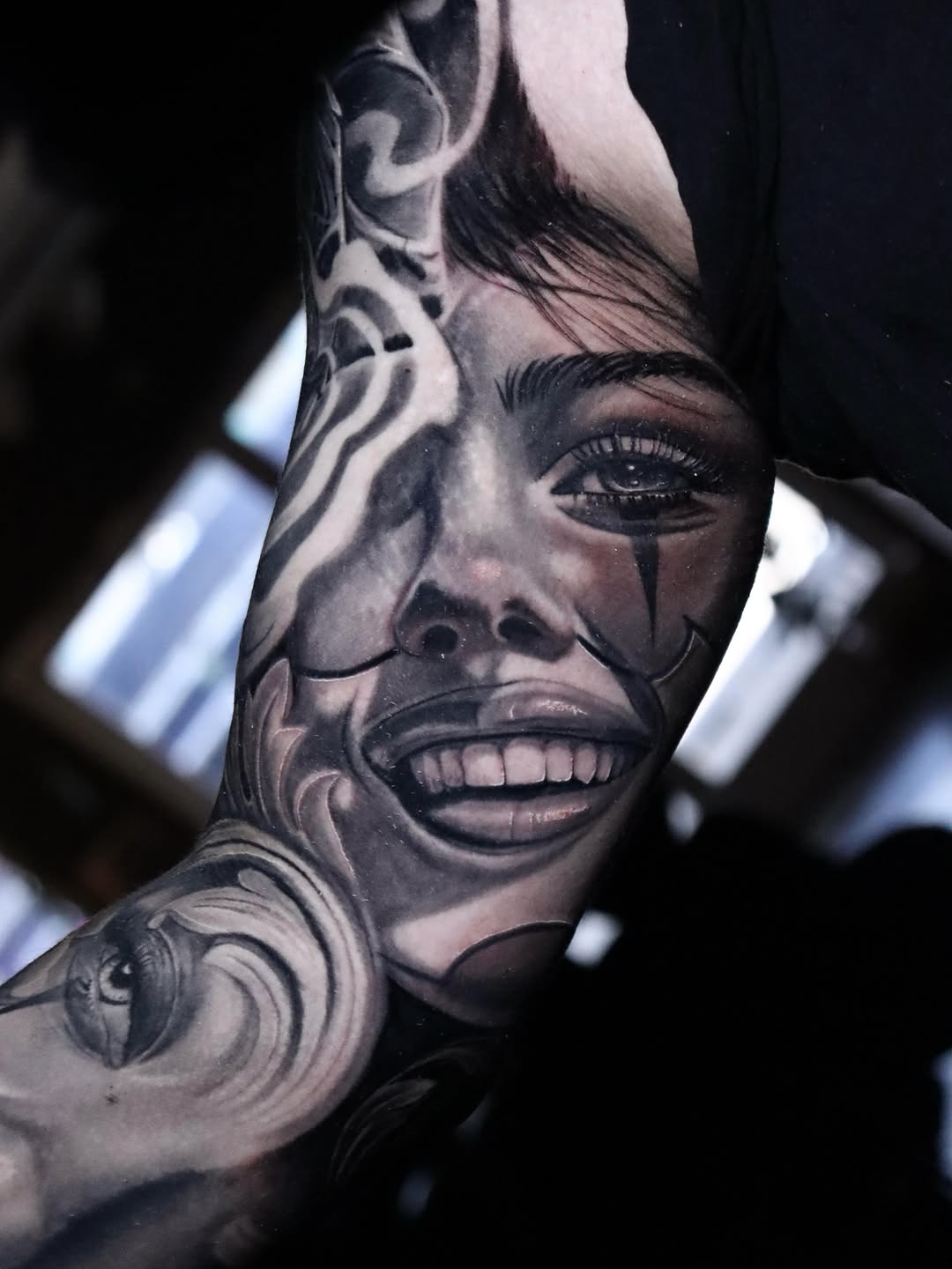 Tattoo by @crisp_ink — realism, black_and_grey