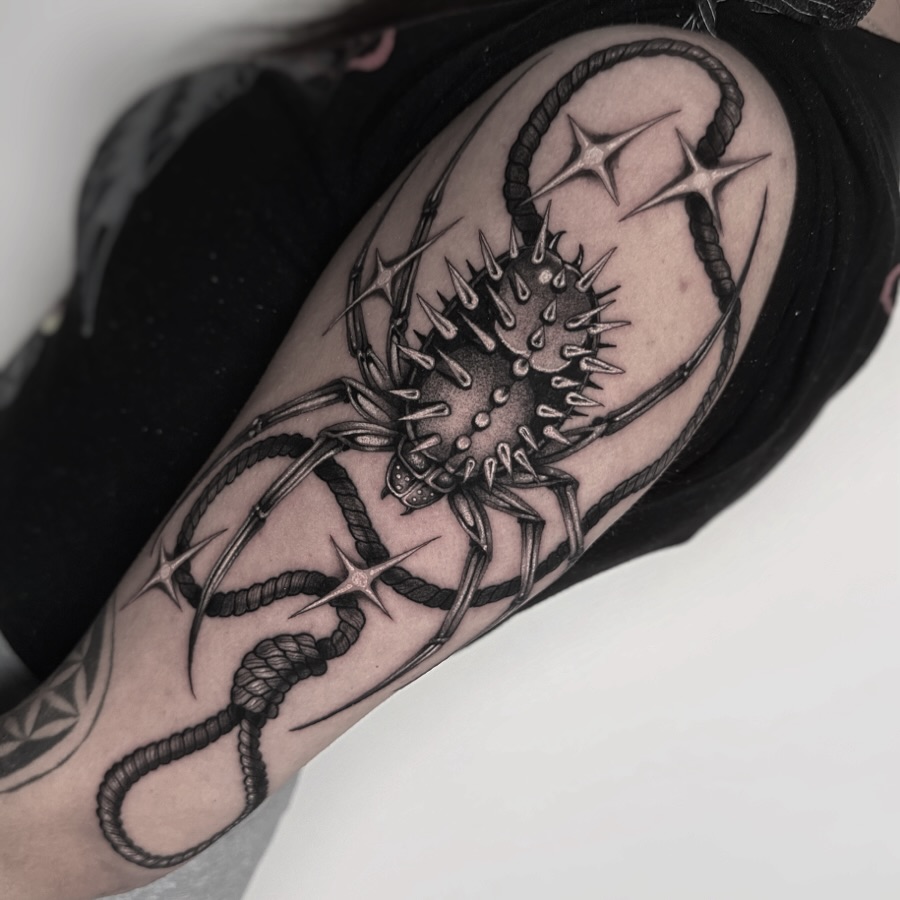 Scorpion realism tattoo on the forearm by Tommy Sisneros