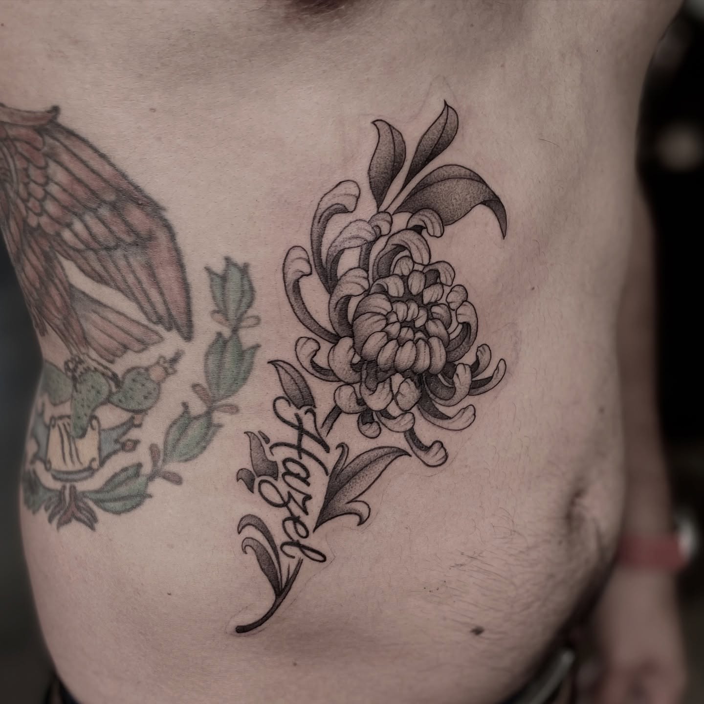 Tattoo by @sillylittleduck — dotwork, black_and_grey