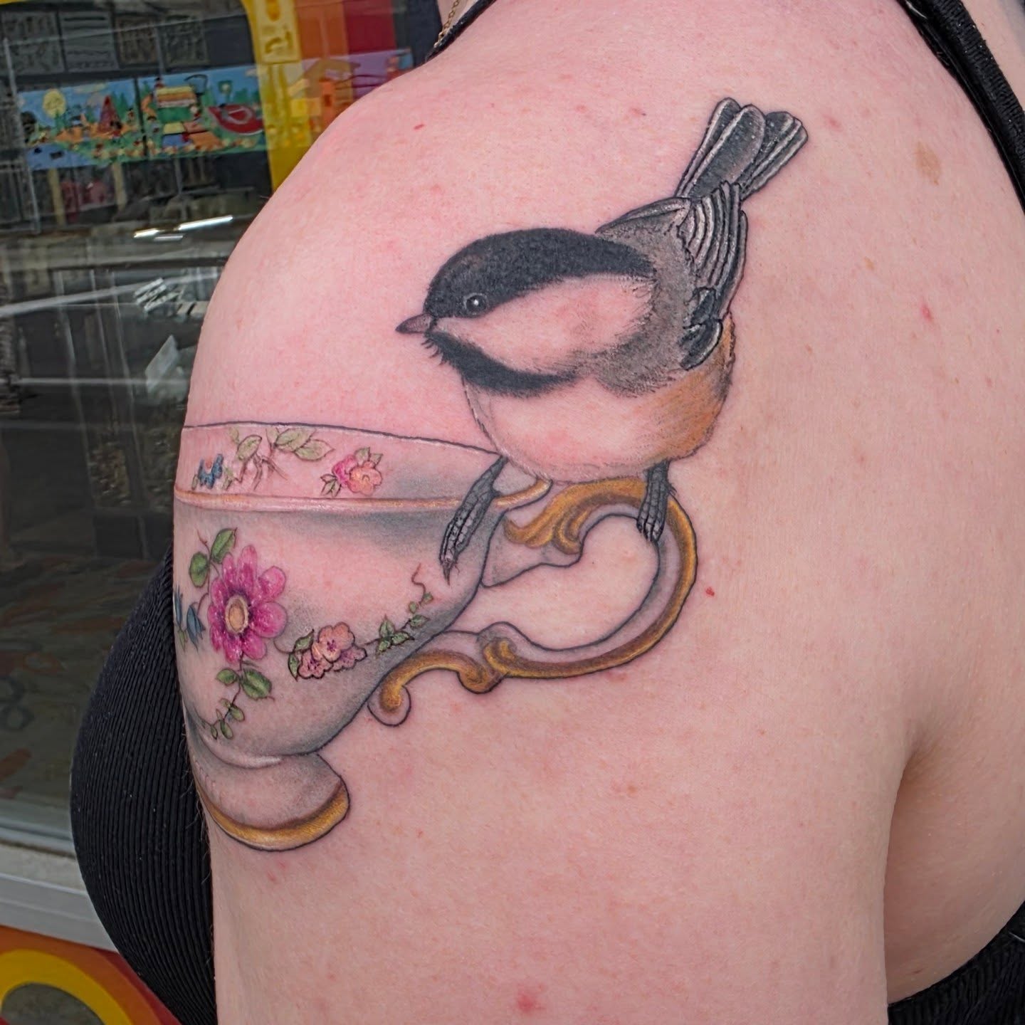 Tattoo by @girlroni — realism, dotwork