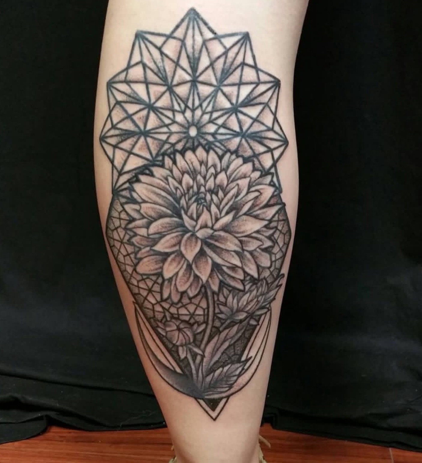Tattoo by @jackie_tattoos — geometric, black_and_grey