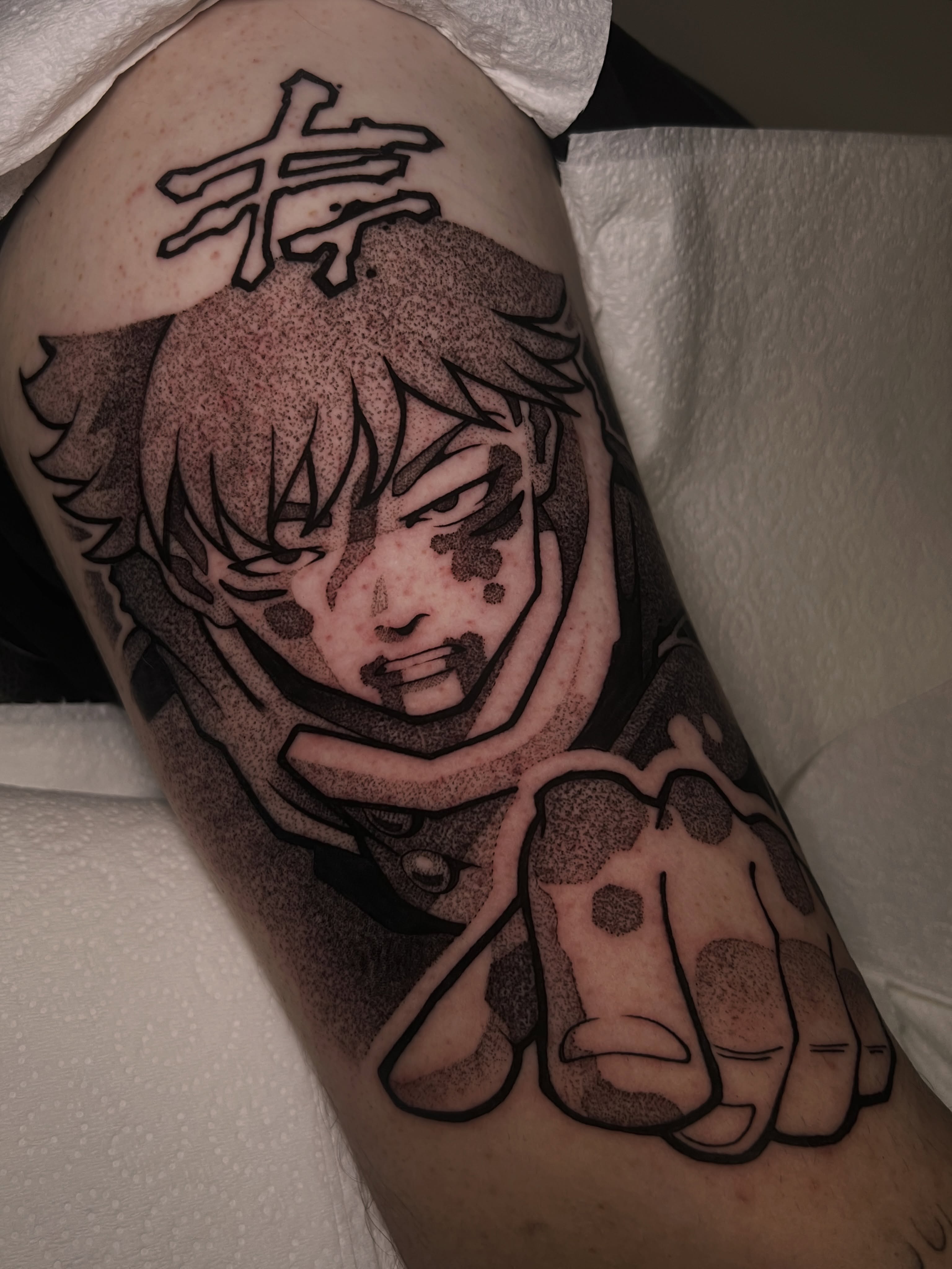 Tattoo by @jett_sonn β dotwork, anime