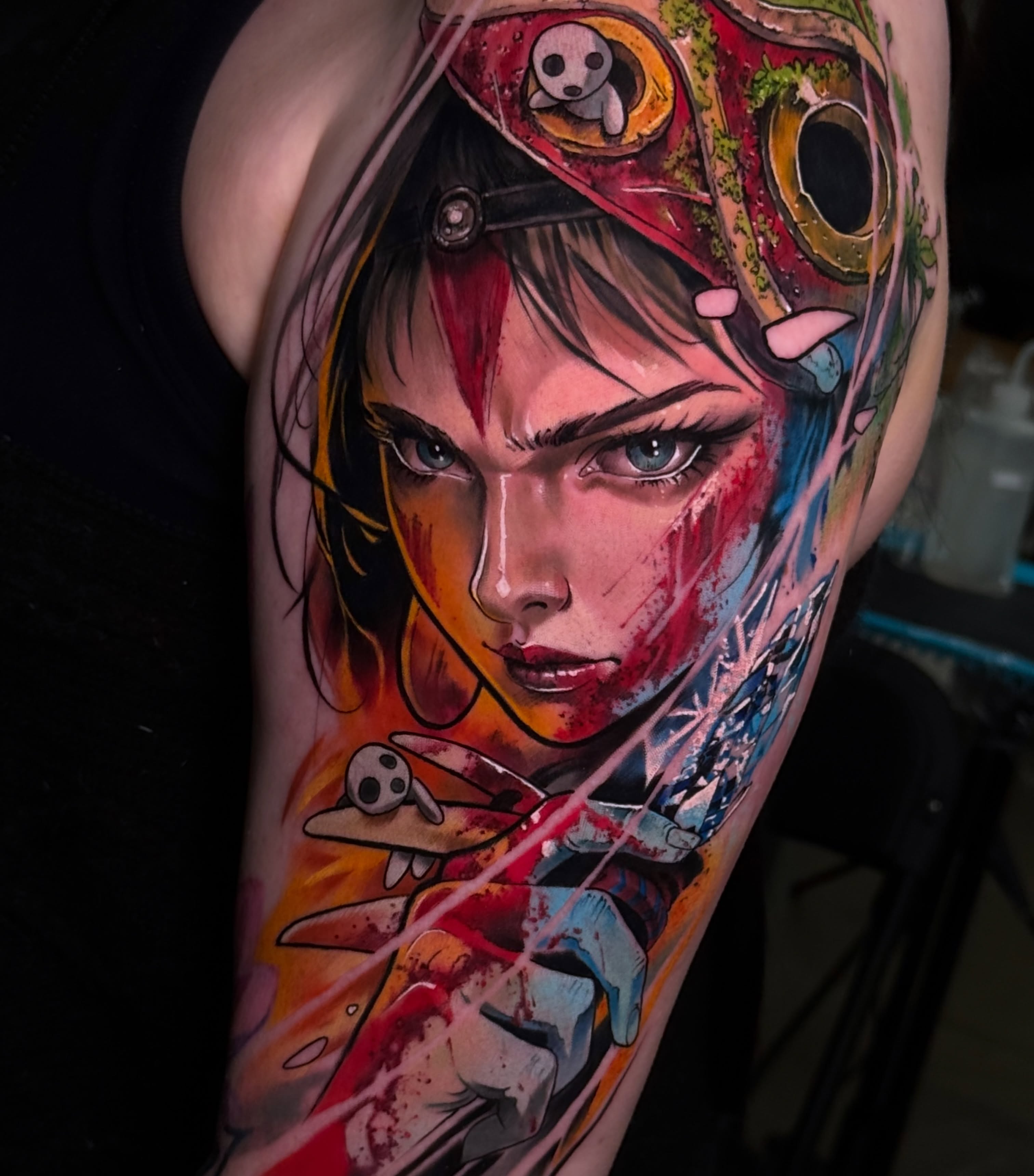 Anime character anime tattoo on the forearm by Juan Pablo Molina