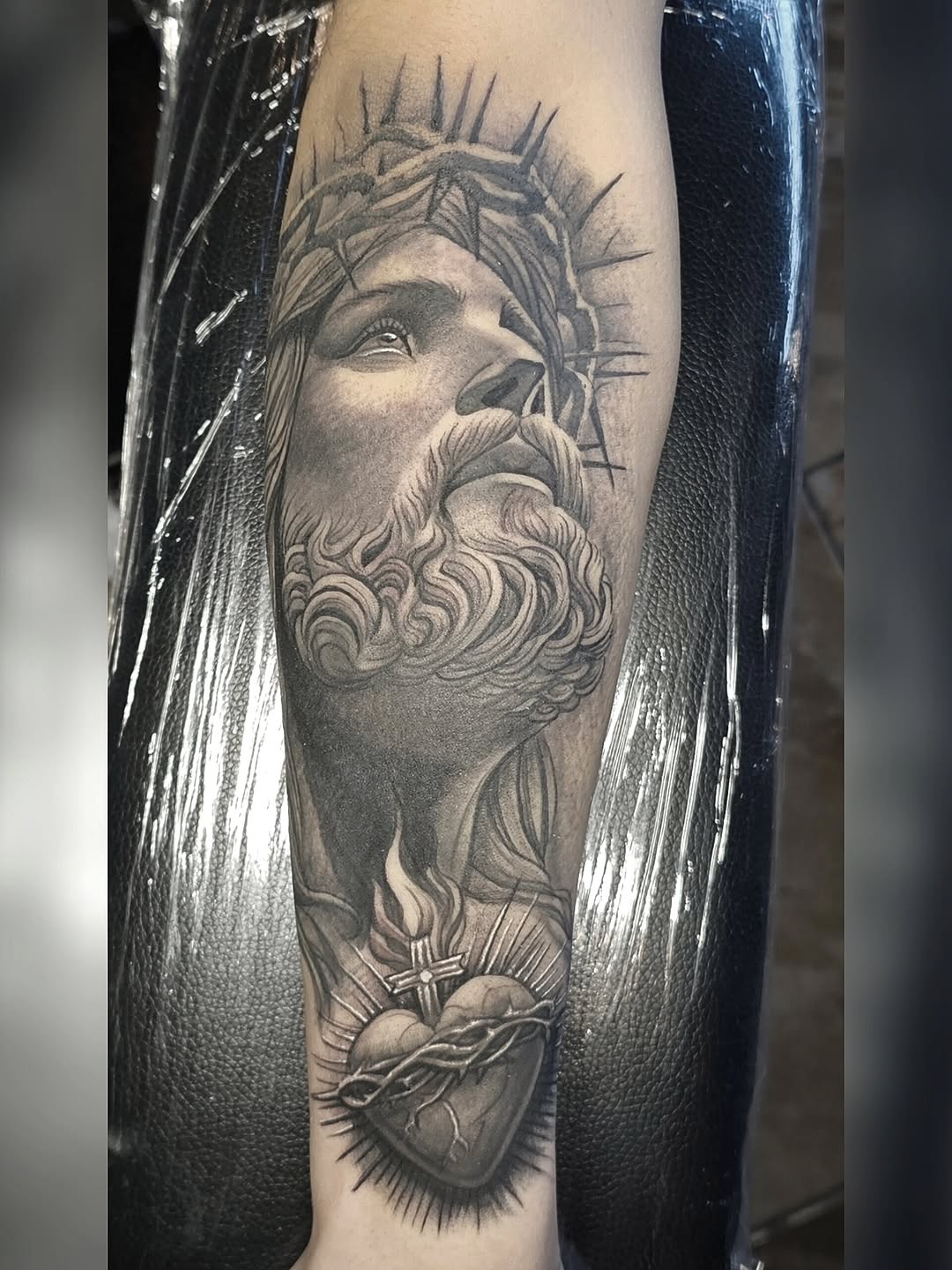 Tattoo by @lmt_customink — realism, black_and_grey