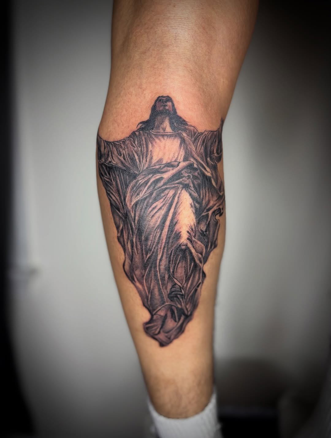 Jesus Christ sketch tattoo on the forearm by Adrian Ram 🇬🇾🇵🇭