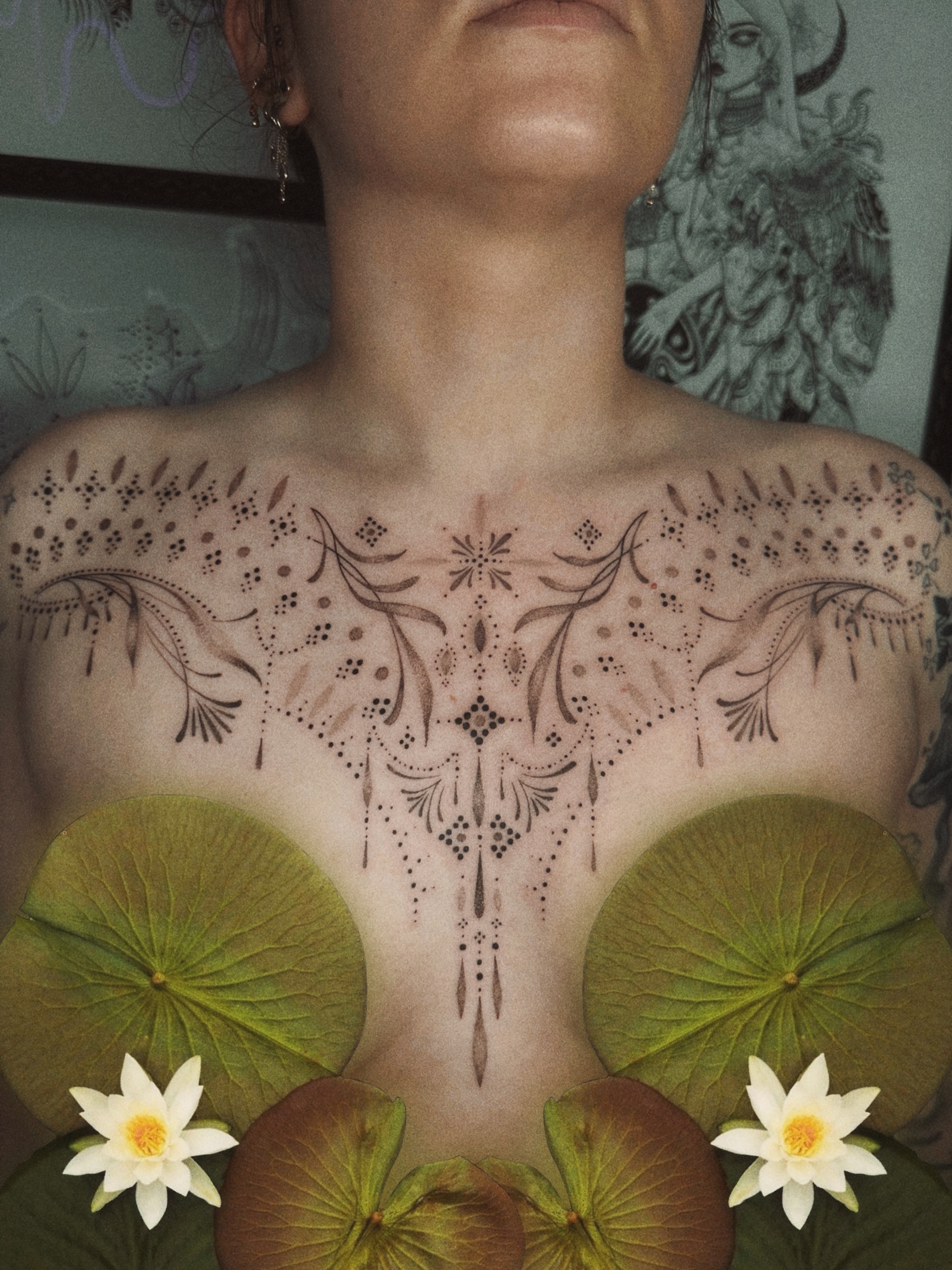 Tattoo by @mushrooomqueen — dotwork, ornamental