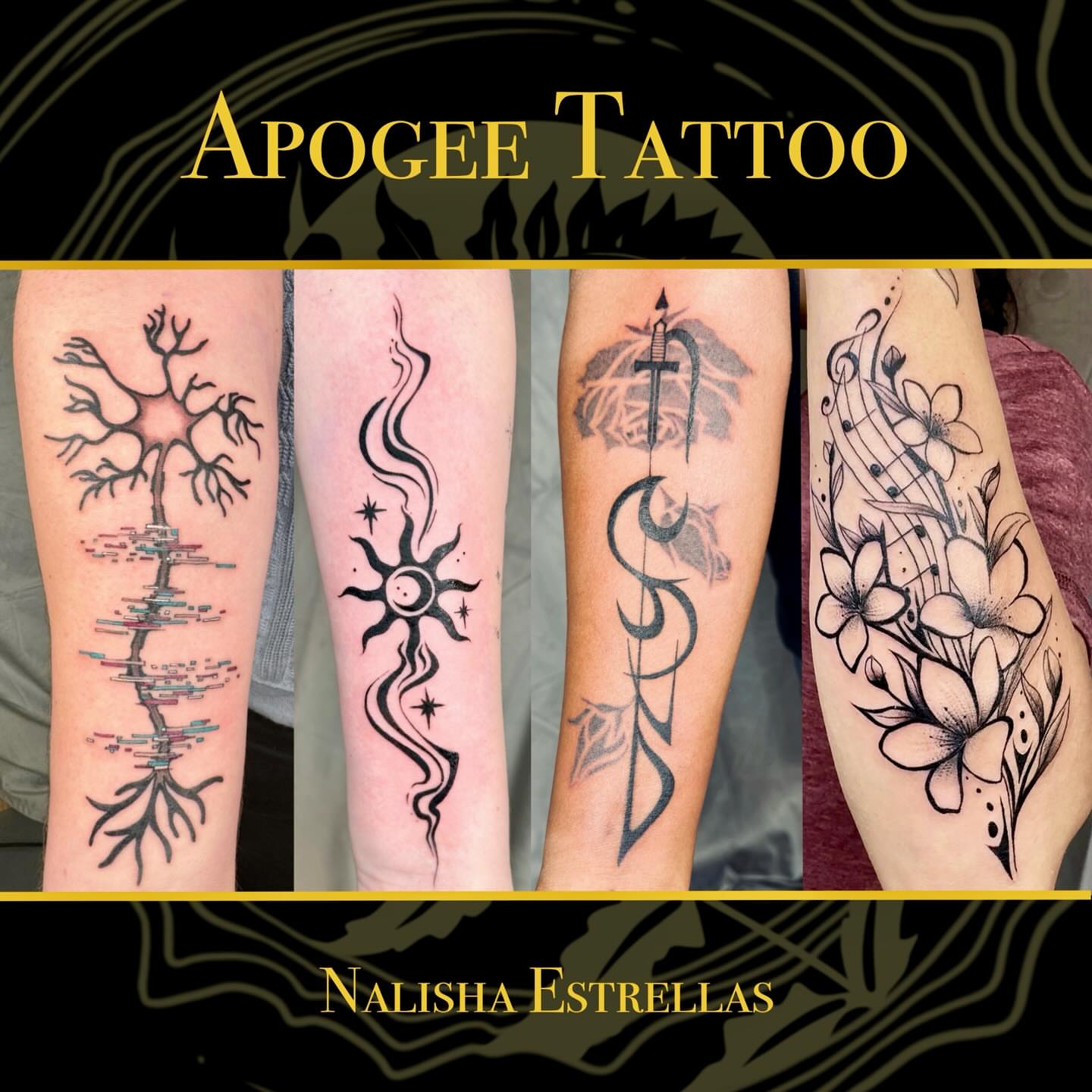Tattoo by @apogee_tattoo — fine_line, black_and_grey