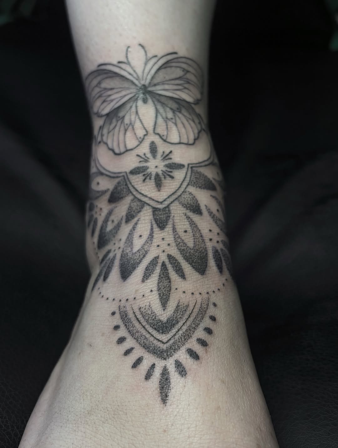 Tattoo by @harmonytattoo_ — dotwork, ornamental