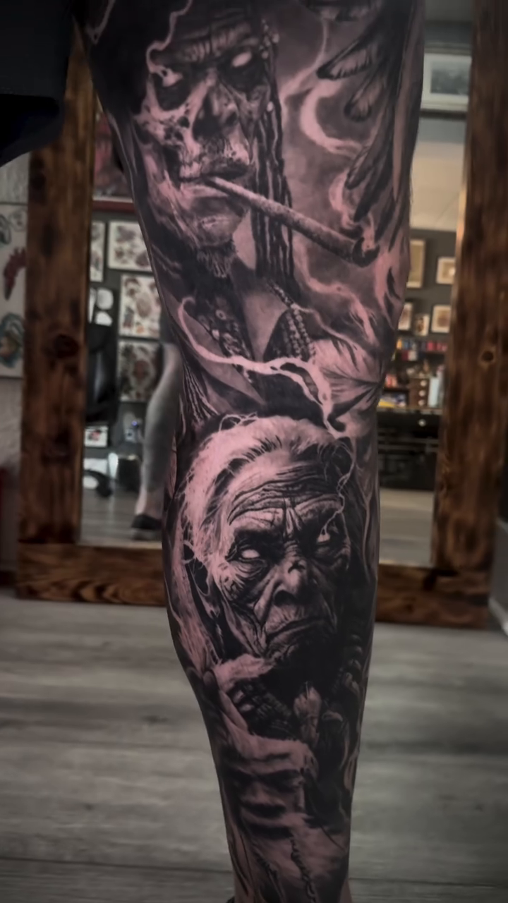 Tattoo by @getchucked13 โ dark_realism, black_and_grey