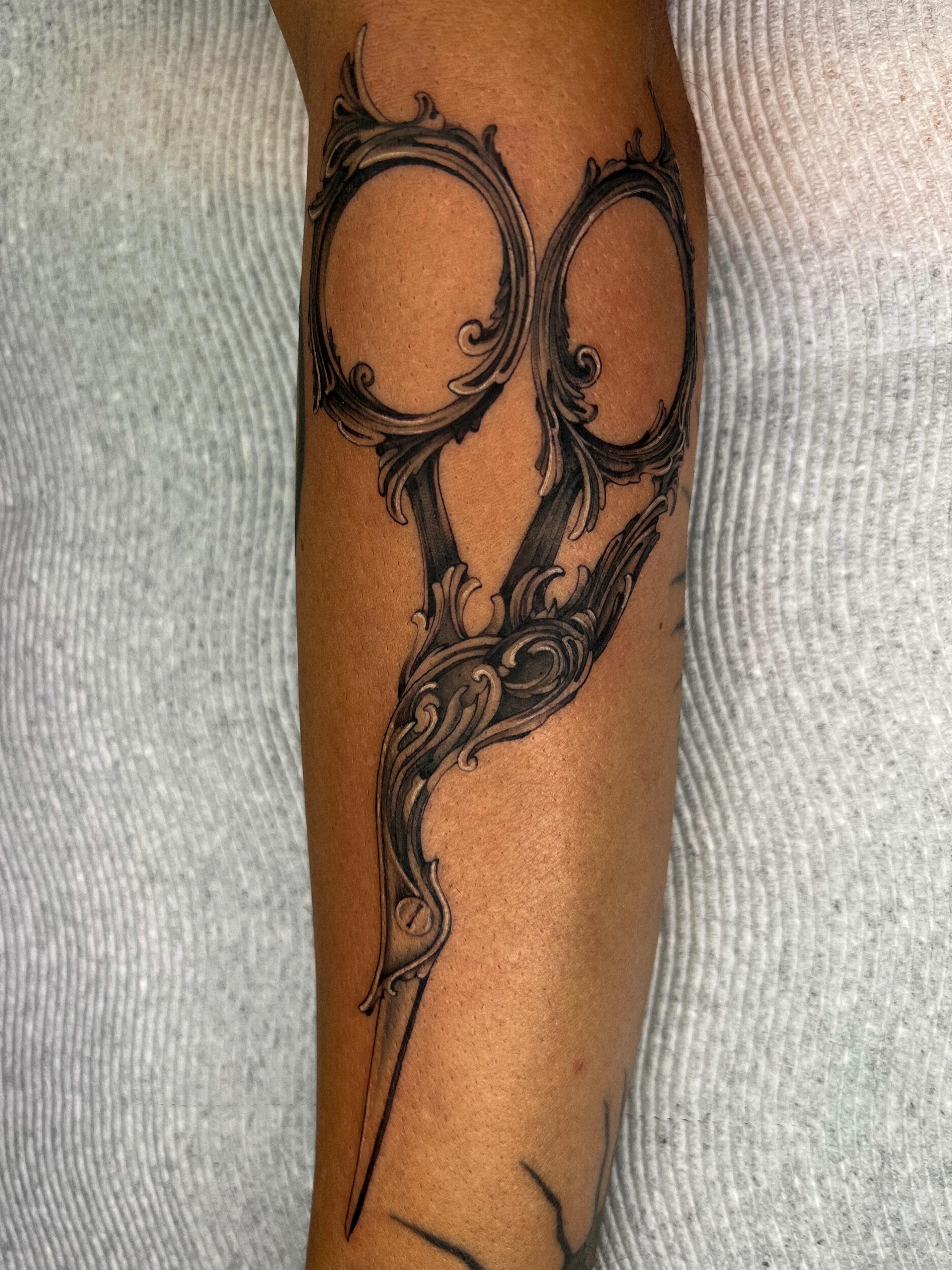 Tattoo by @severinblacktattoo — black_and_grey, ornamental
