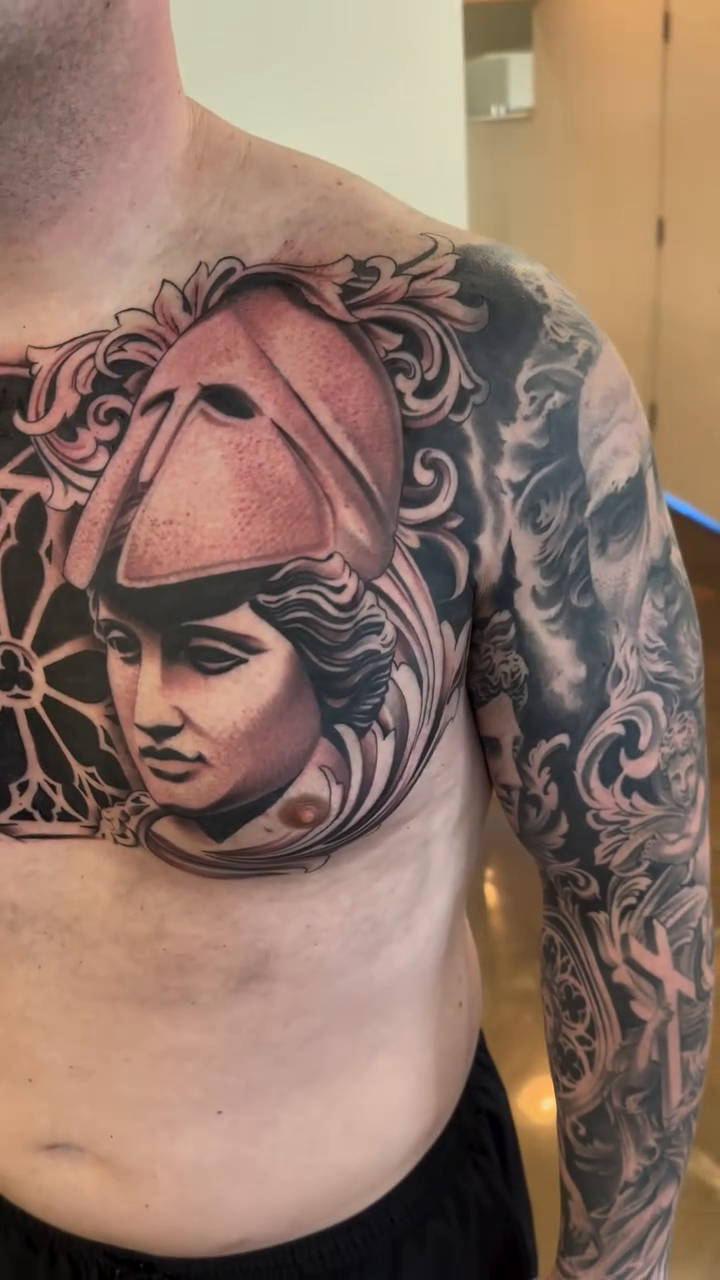 Tattoo by @arclighttattoo — realism, black_and_grey