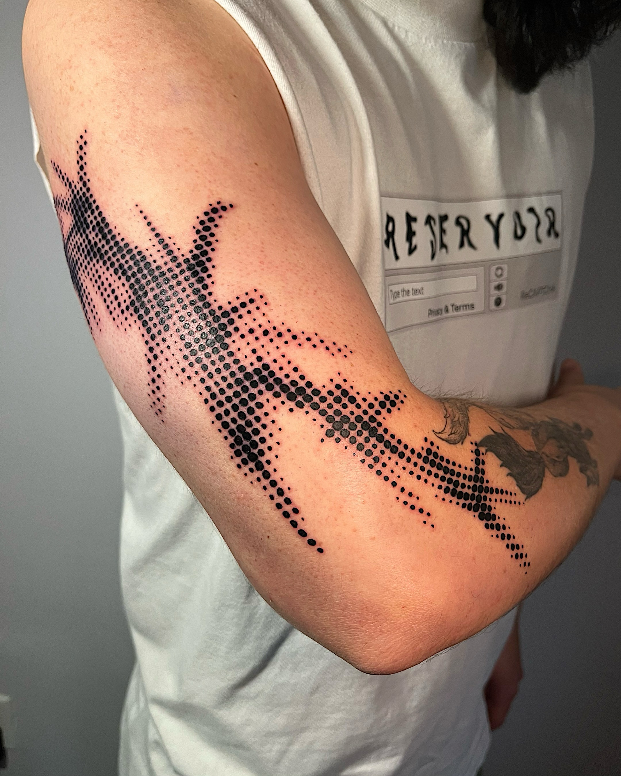 Dotwork pattern dotwork tattoo on the forearm by Azucena